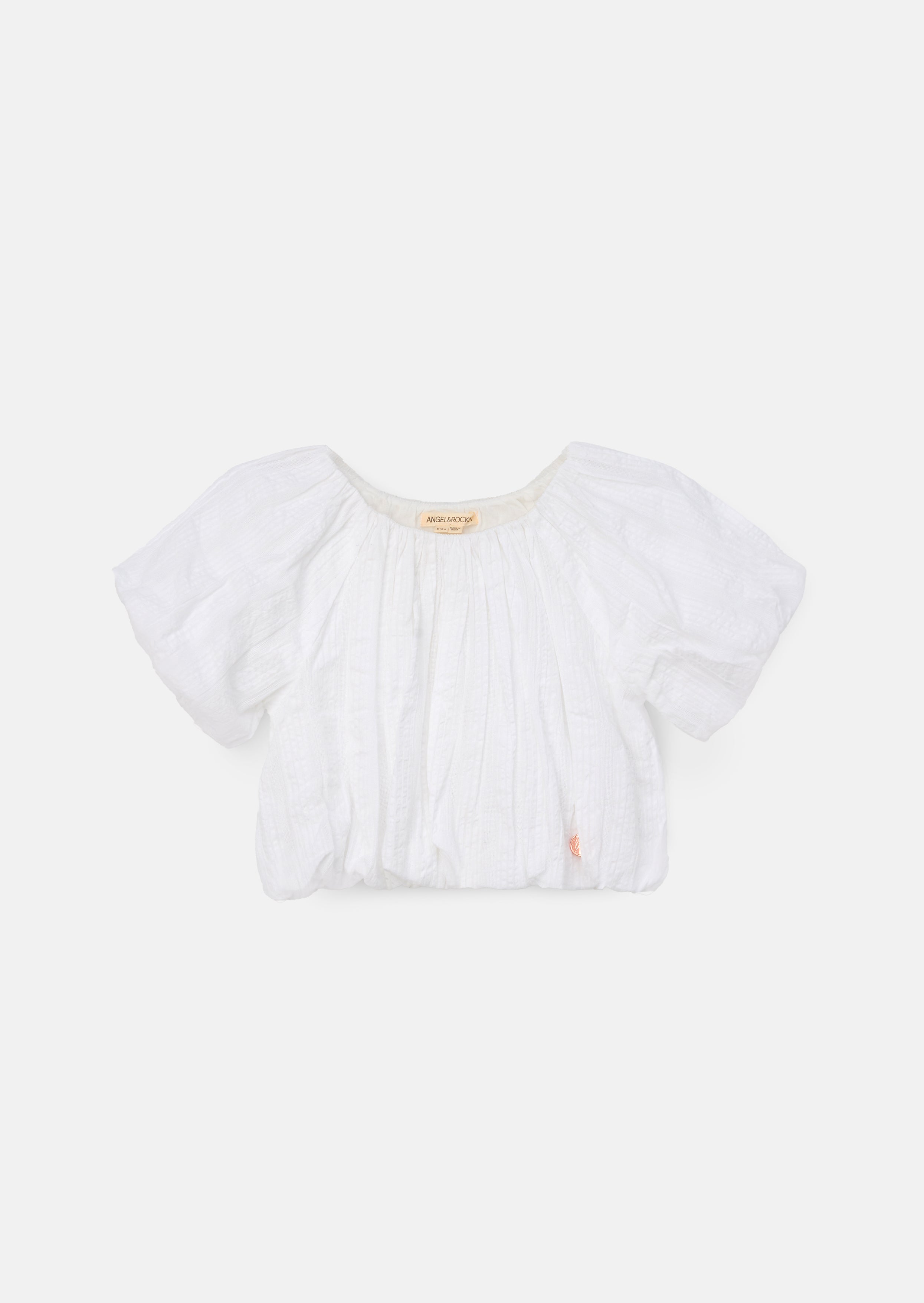 Michela White Puffball Top