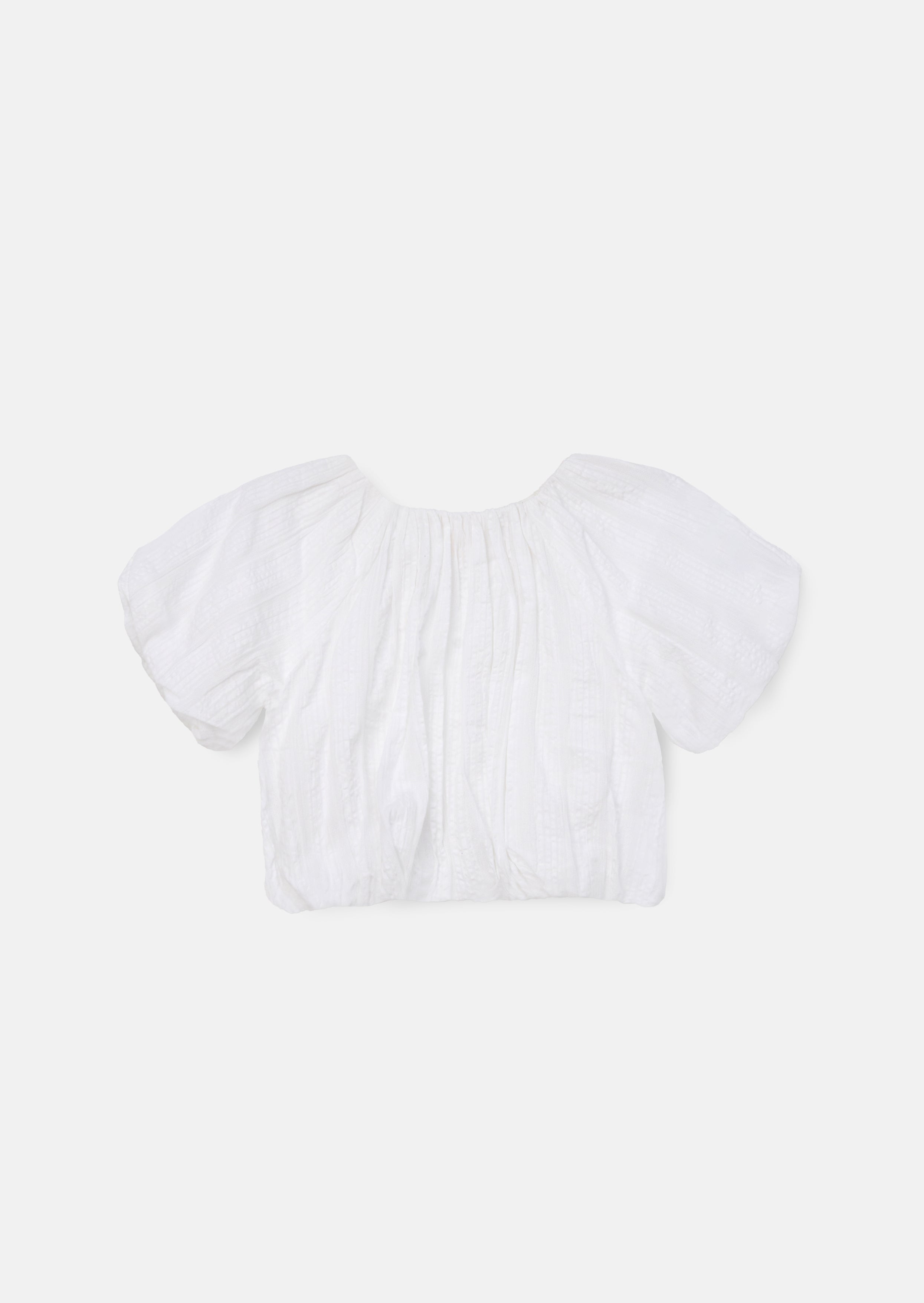 Michela White Puffball Top