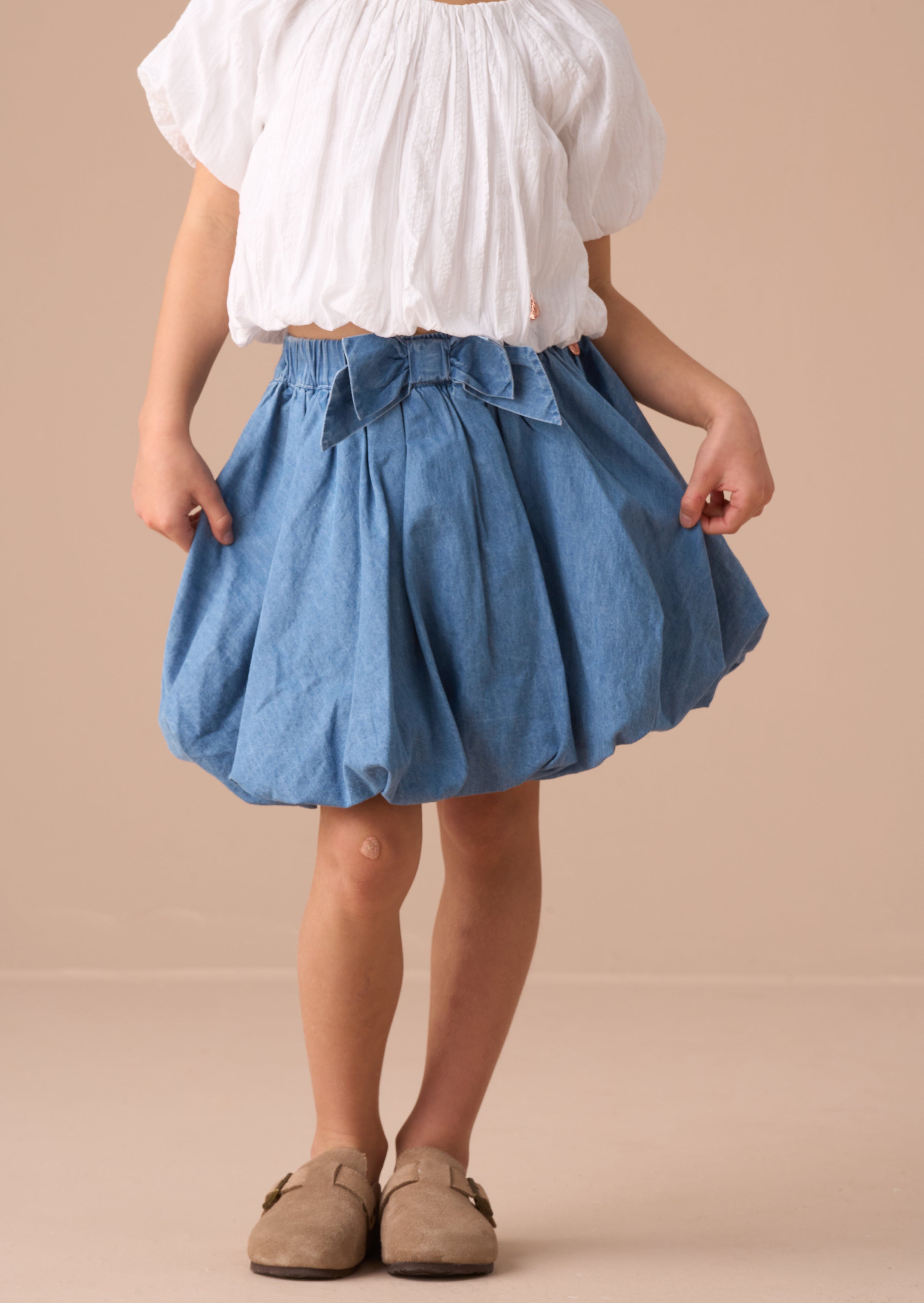 Annie Puffball Denim Skirt