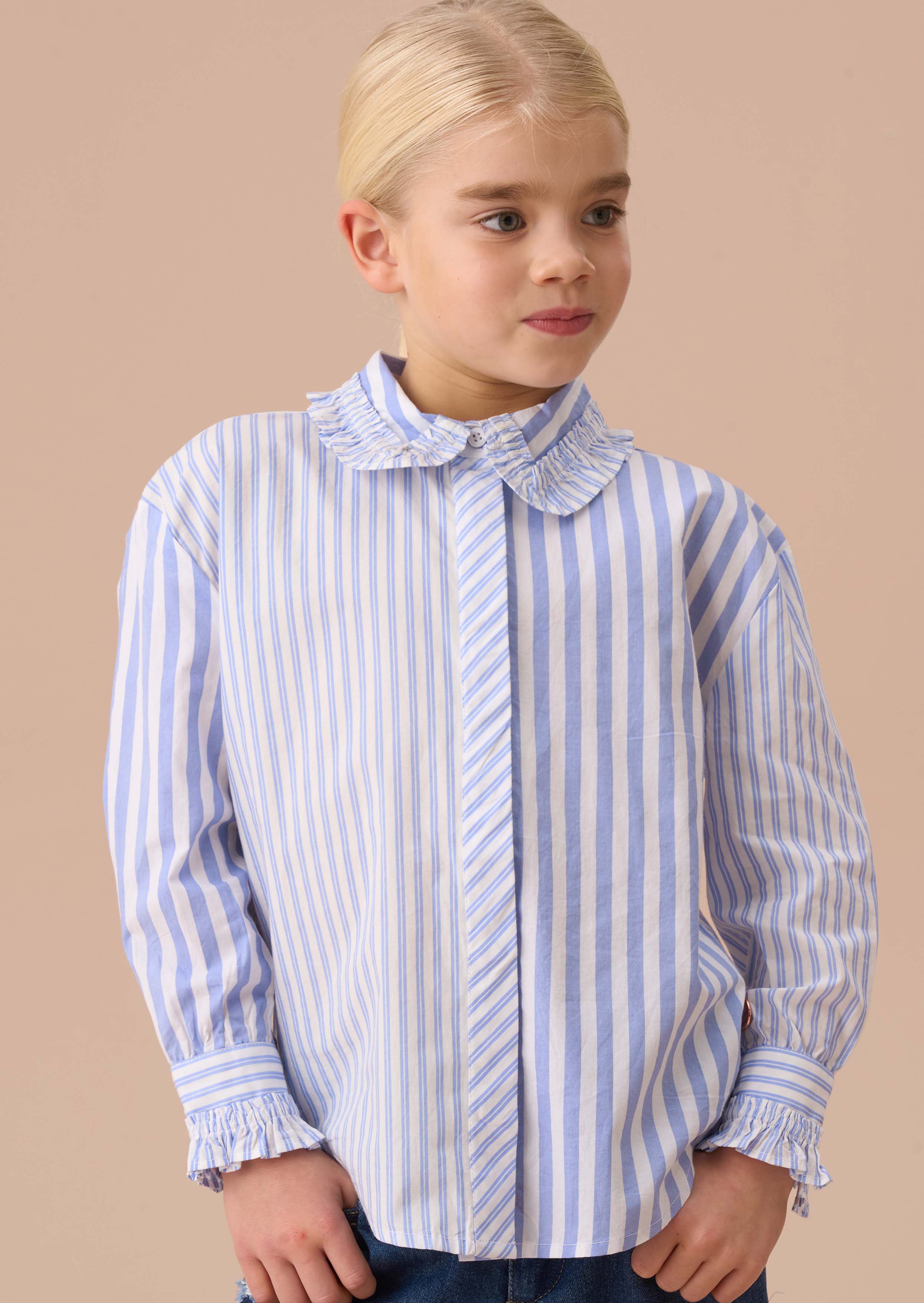 Boys Blue Mix Stripe Shirt