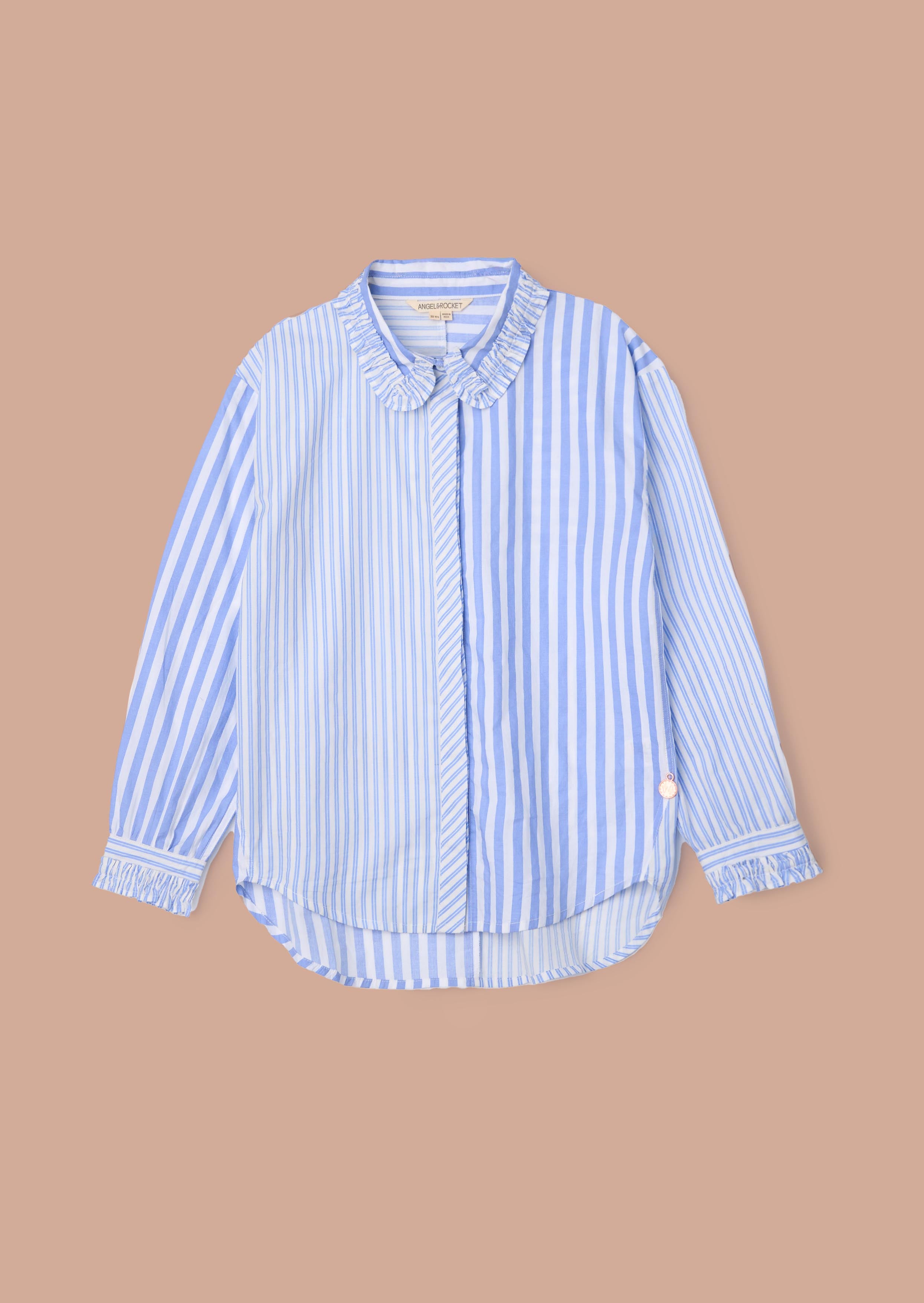 striped boys blue mix stripe shirt