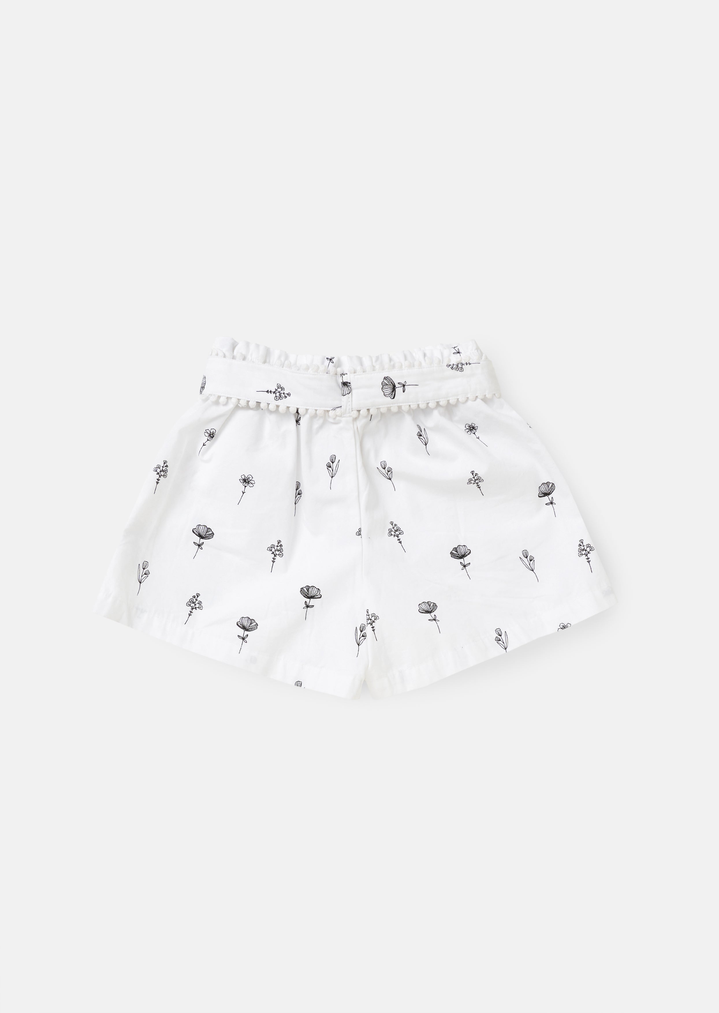 Raya Ivory Printed Poplin Shorts