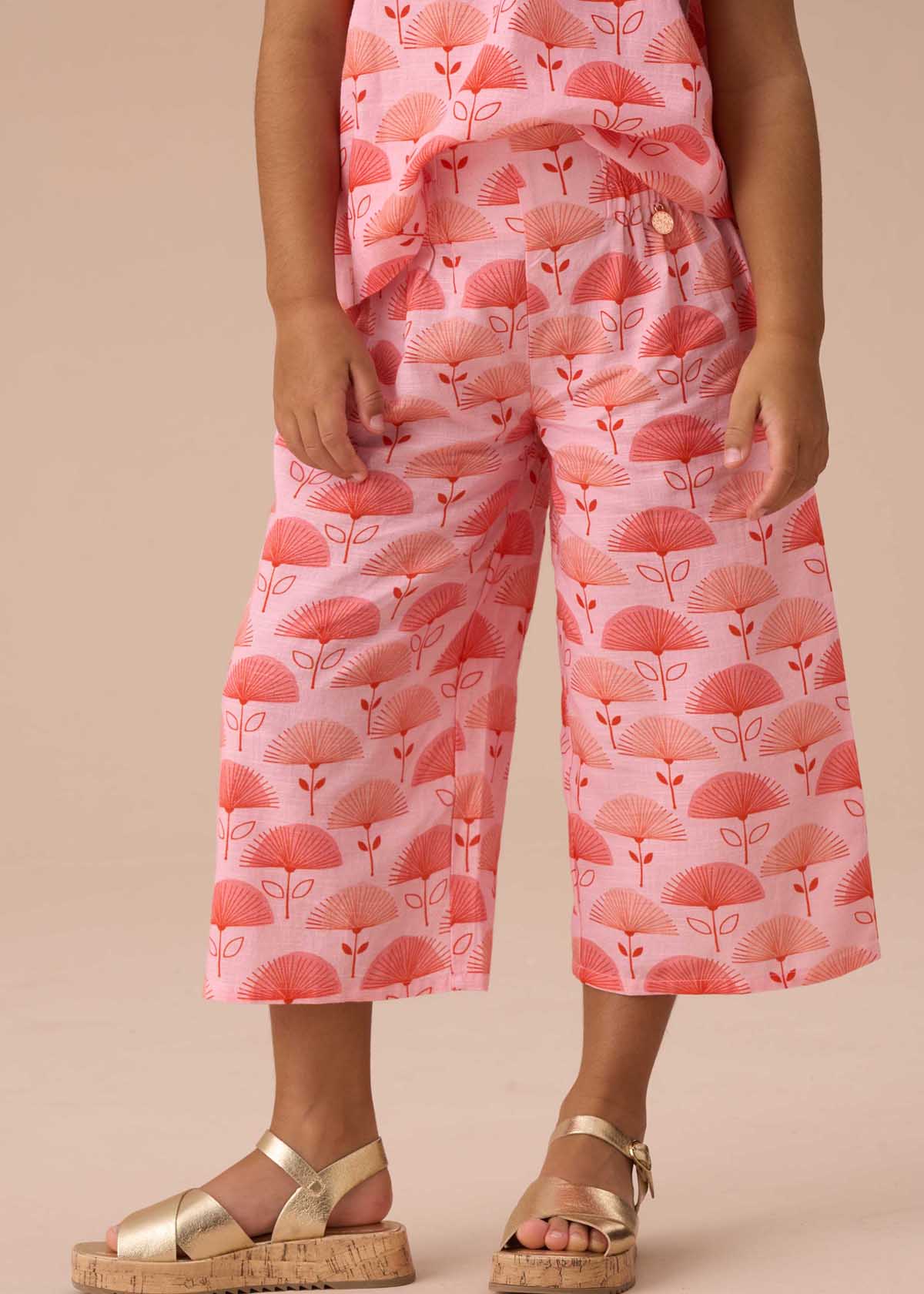 Carman Pink Fan Floral Trousers