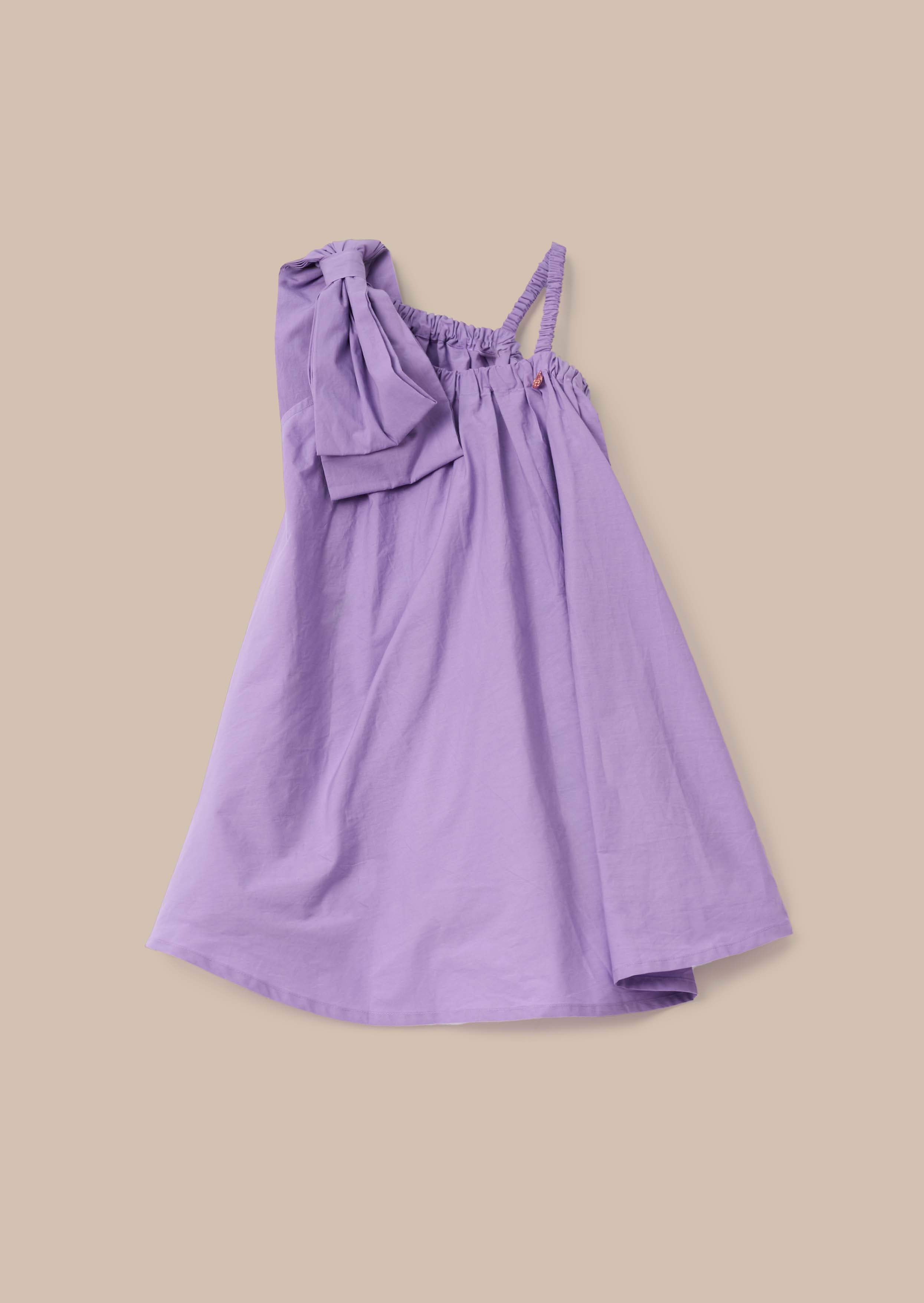 Marnie Purple Bow Shoulder Swing Dress