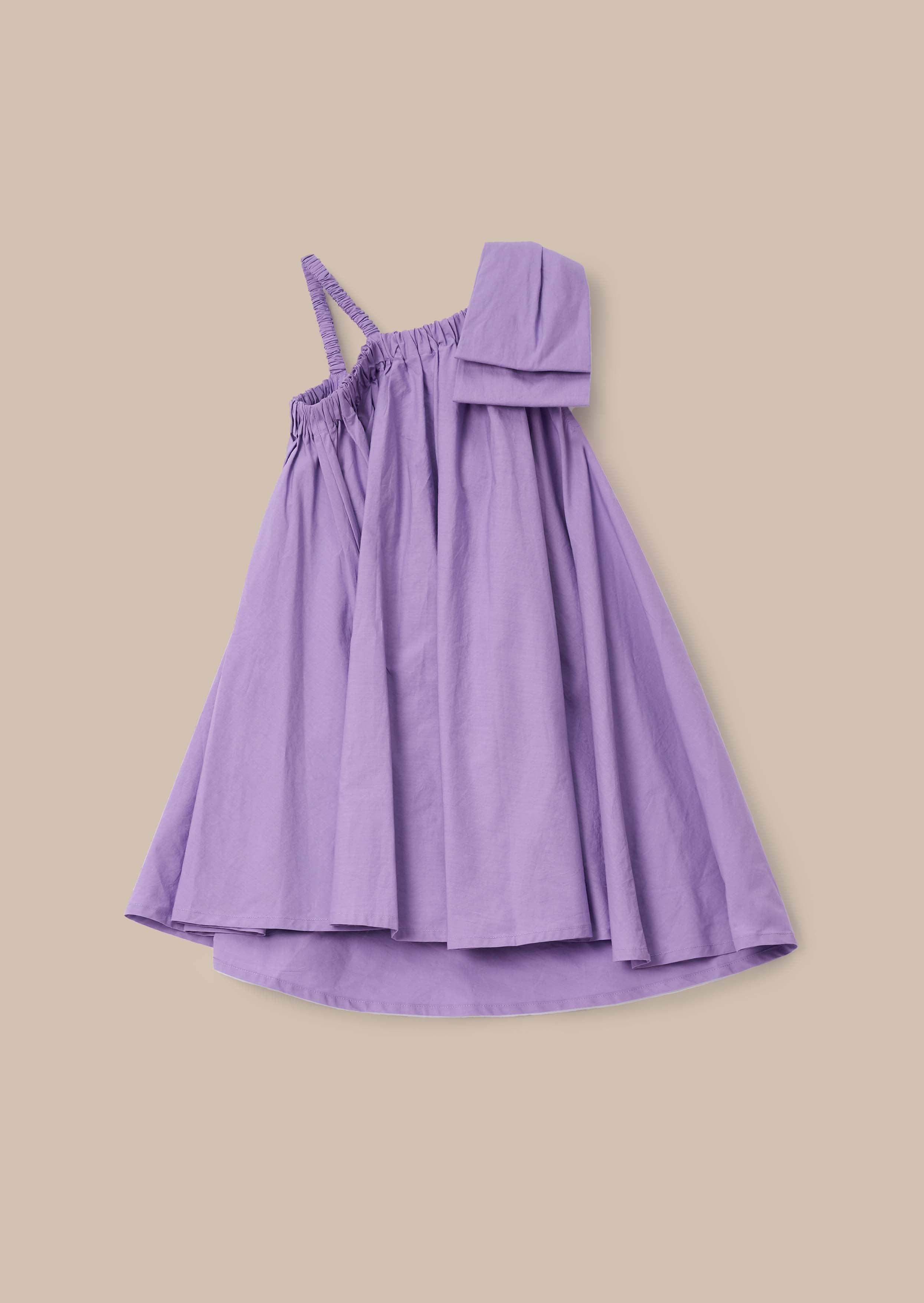 Marnie Purple Bow Shoulder Swing Dress