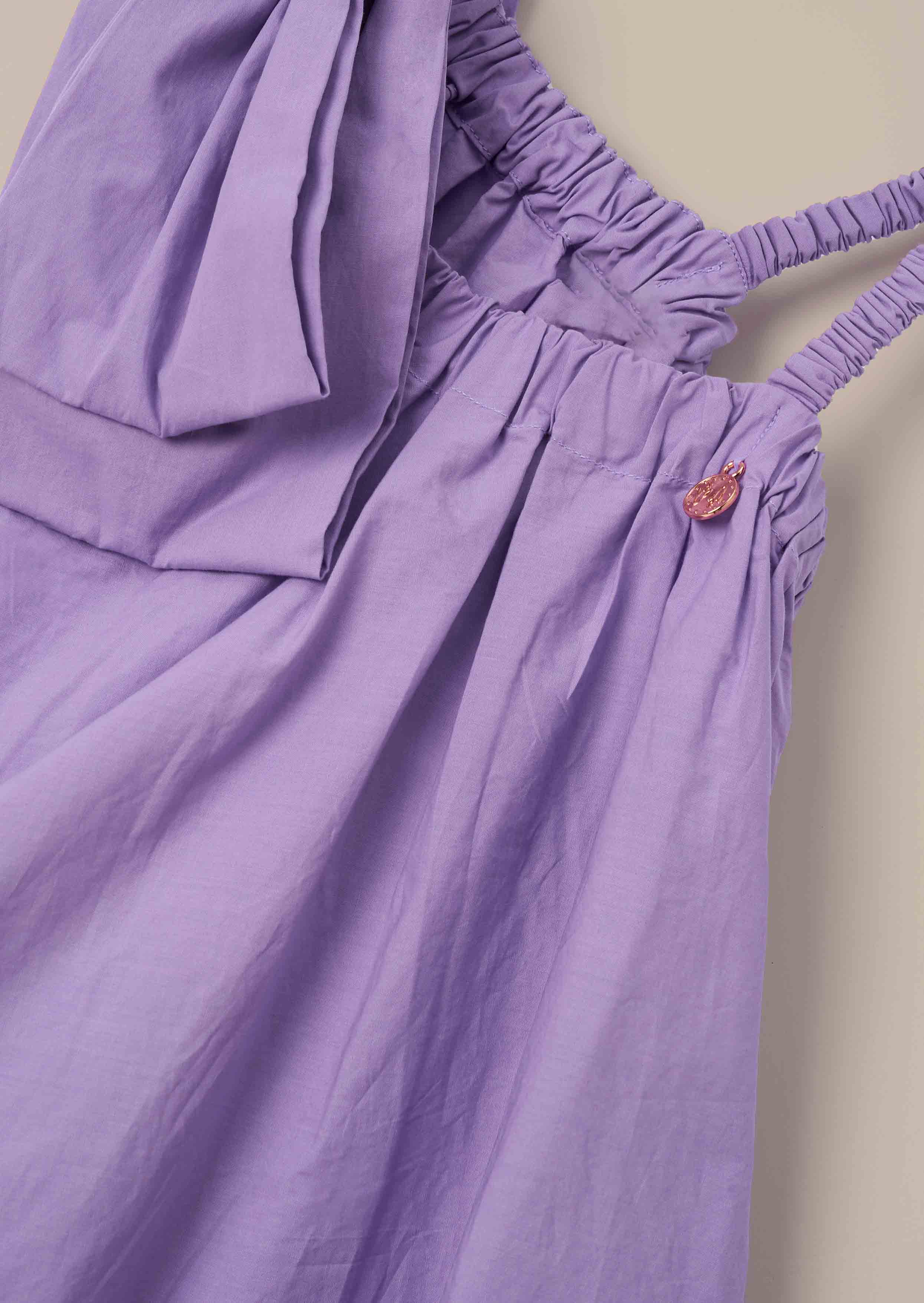 Marnie Purple Bow Shoulder Swing Dress