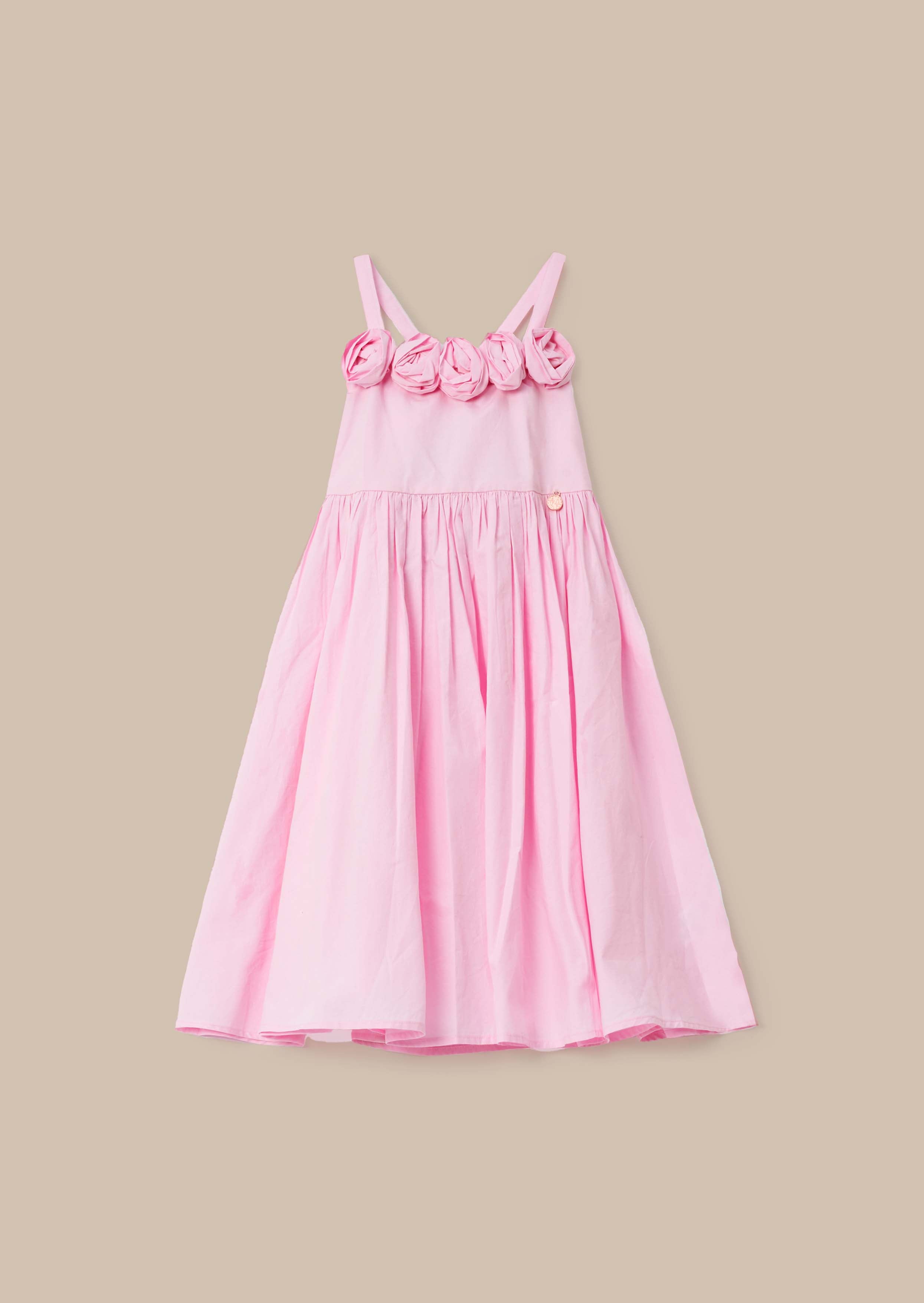 Allegra Pink Corsage Shirred Dress