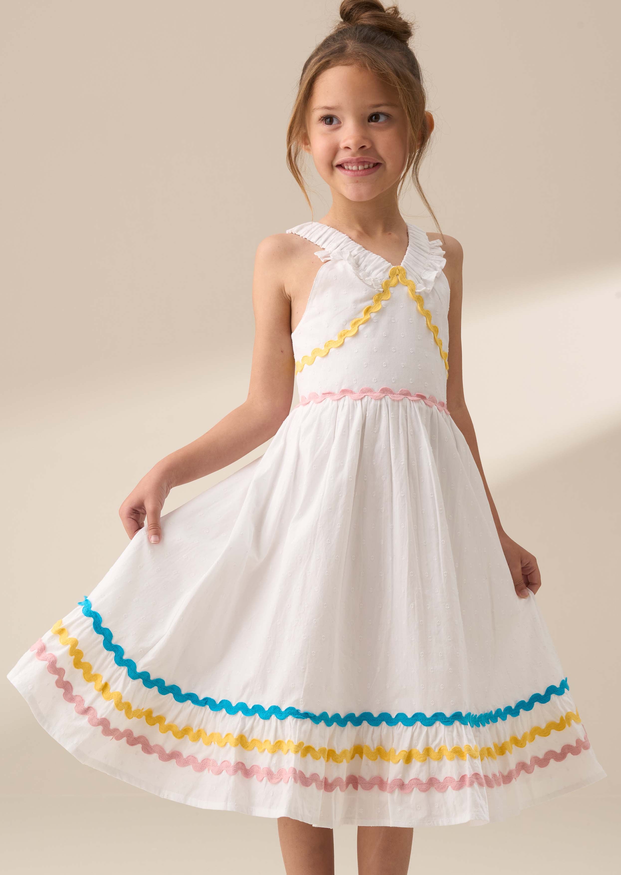 Mia White Ric Rac Sundress