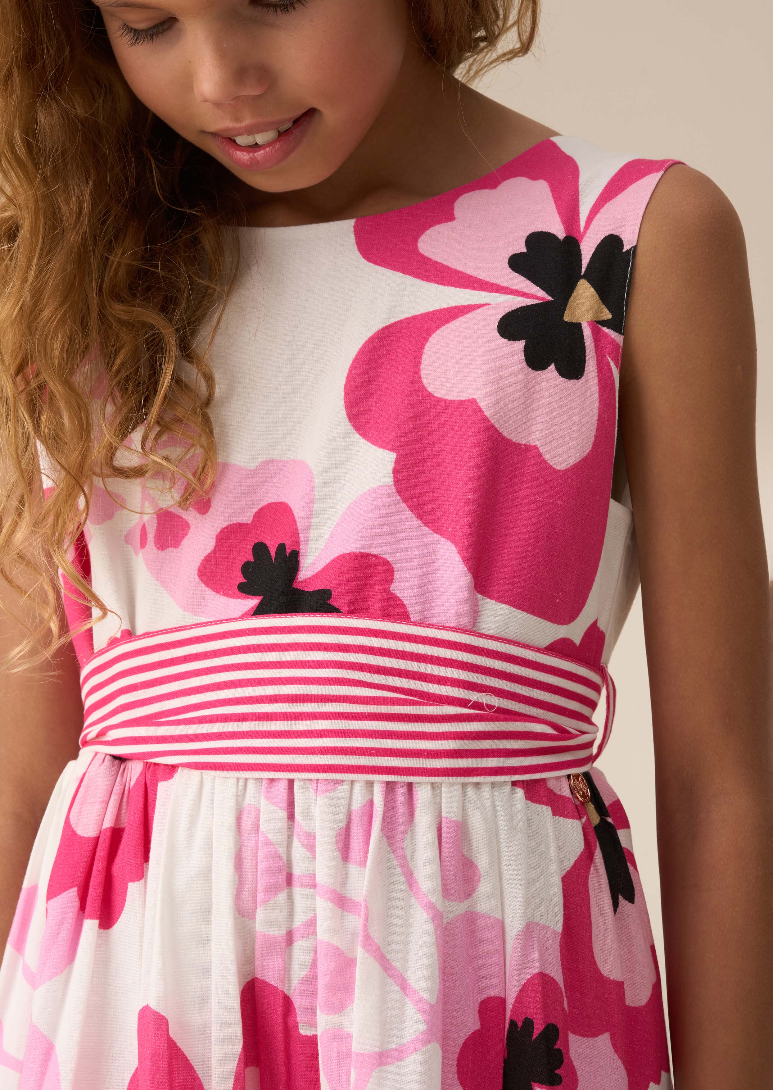 Bella Pink Pansy Print Dress