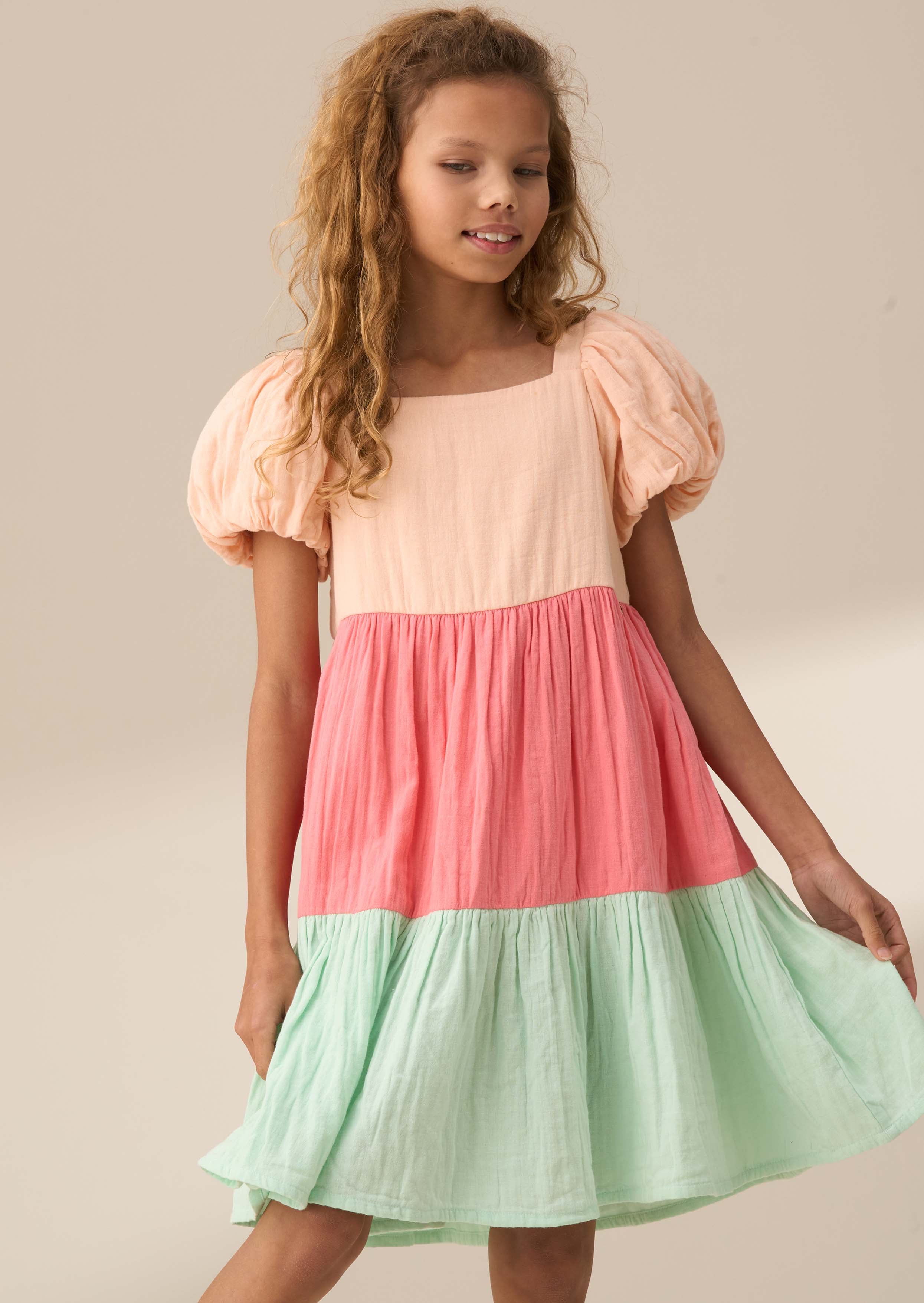 Casey Multi Tiered Colourblock Dress