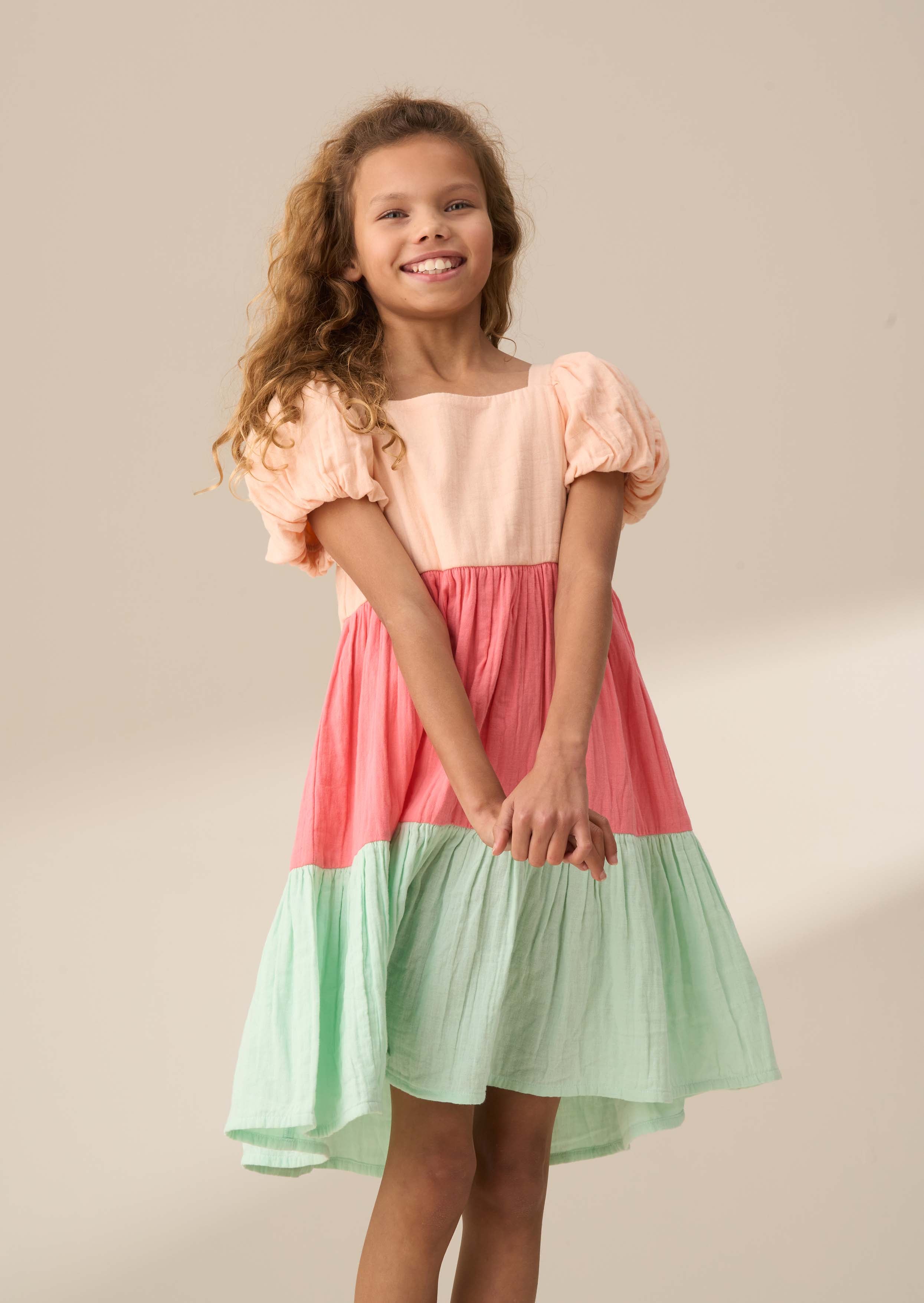 Casey Multi Tiered Colourblock Dress