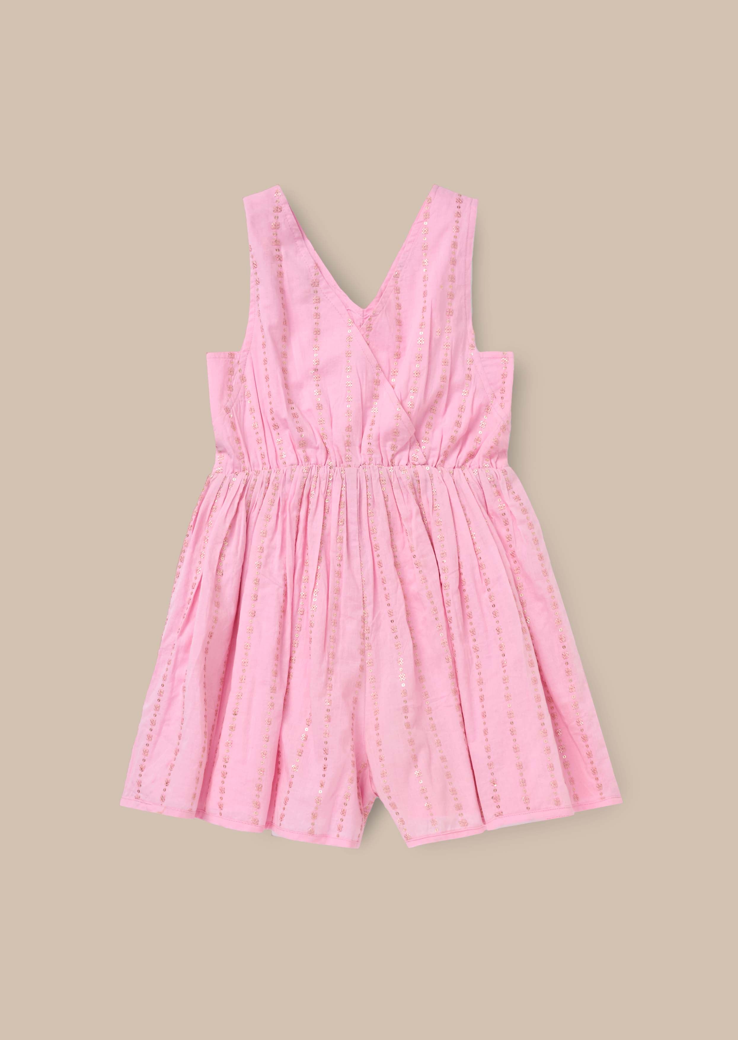 Jilly Pink Embroidered Playsuit