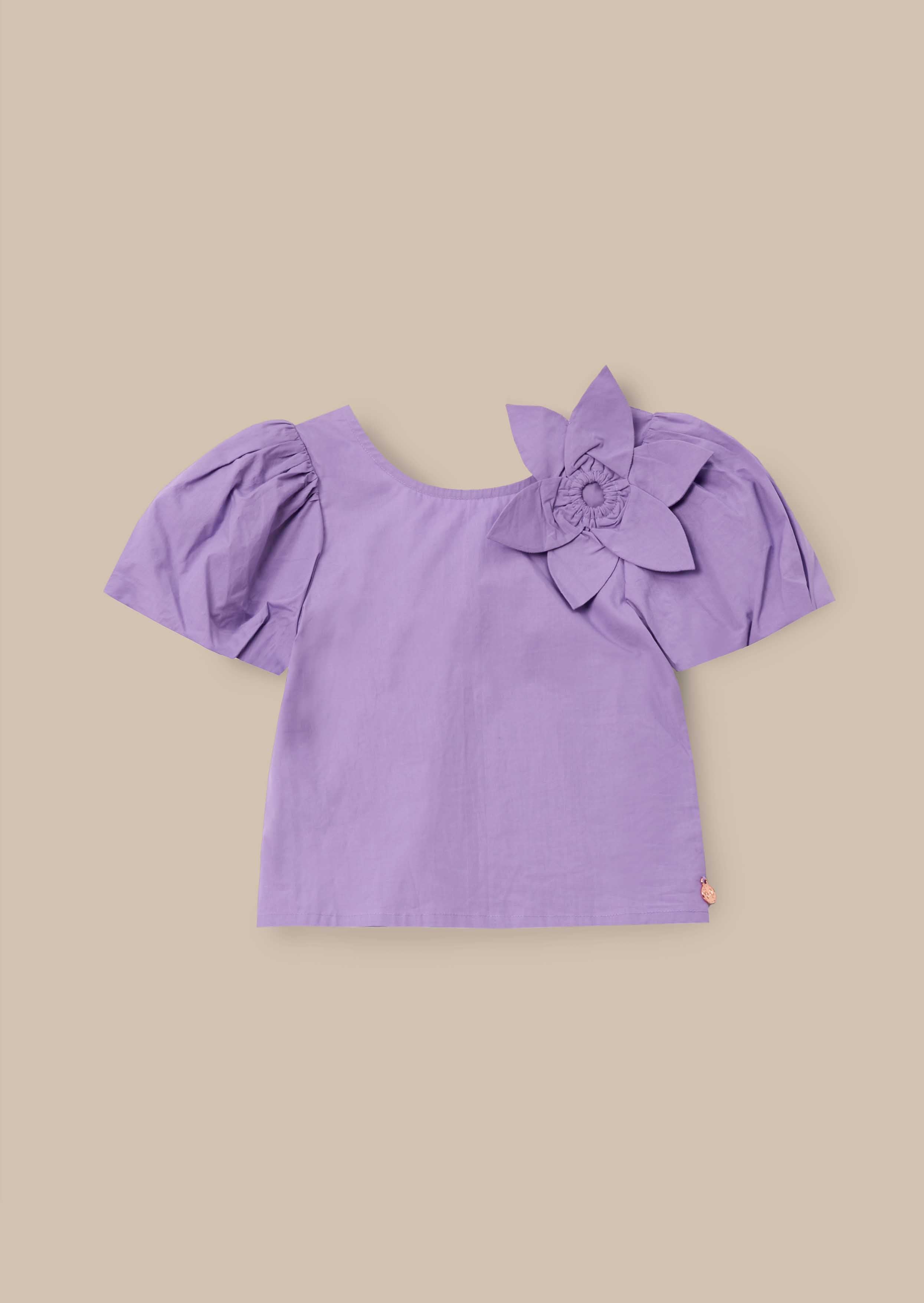 Roxie Purple Corsage Woven Top