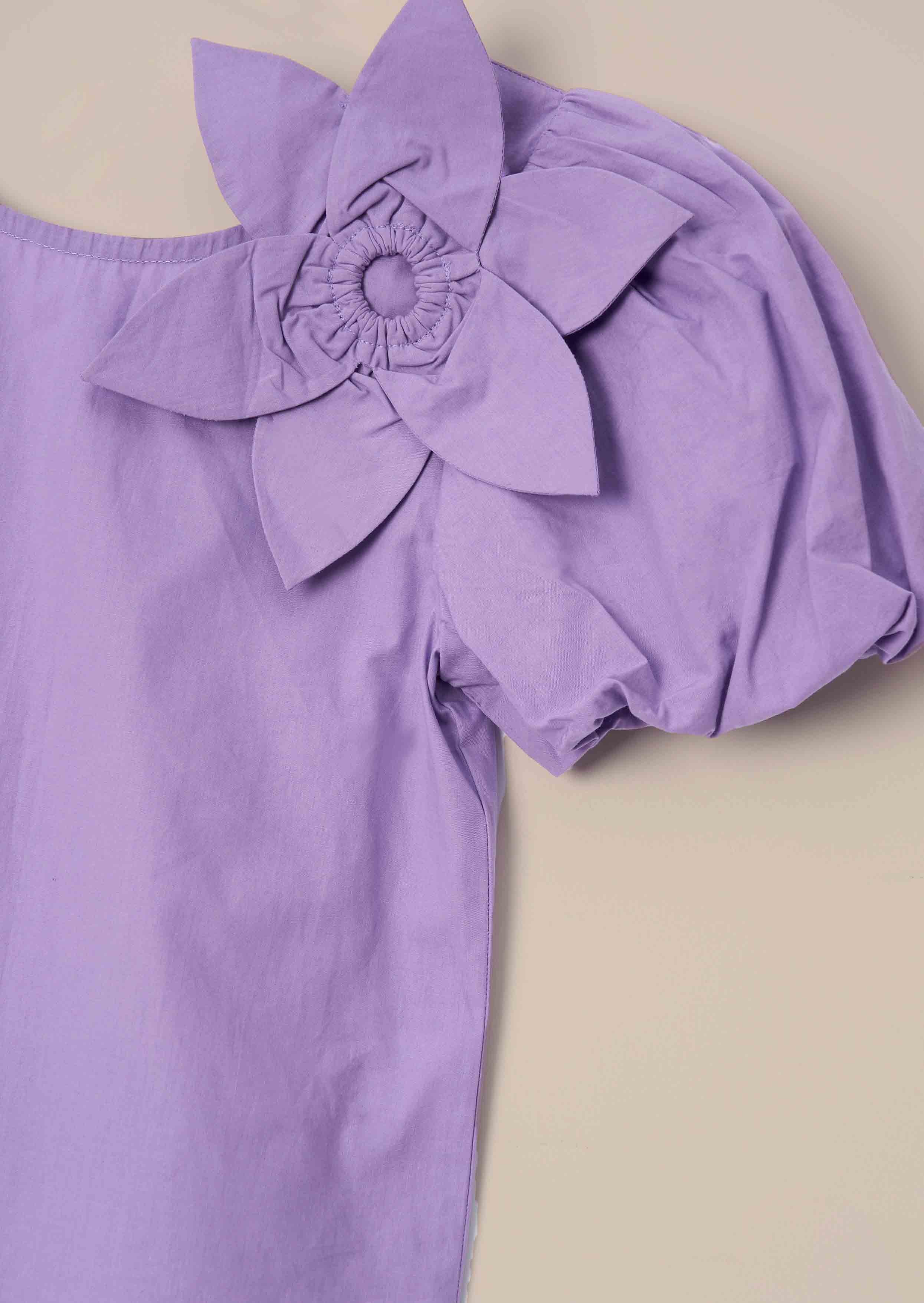 Roxie Purple Corsage Woven Top