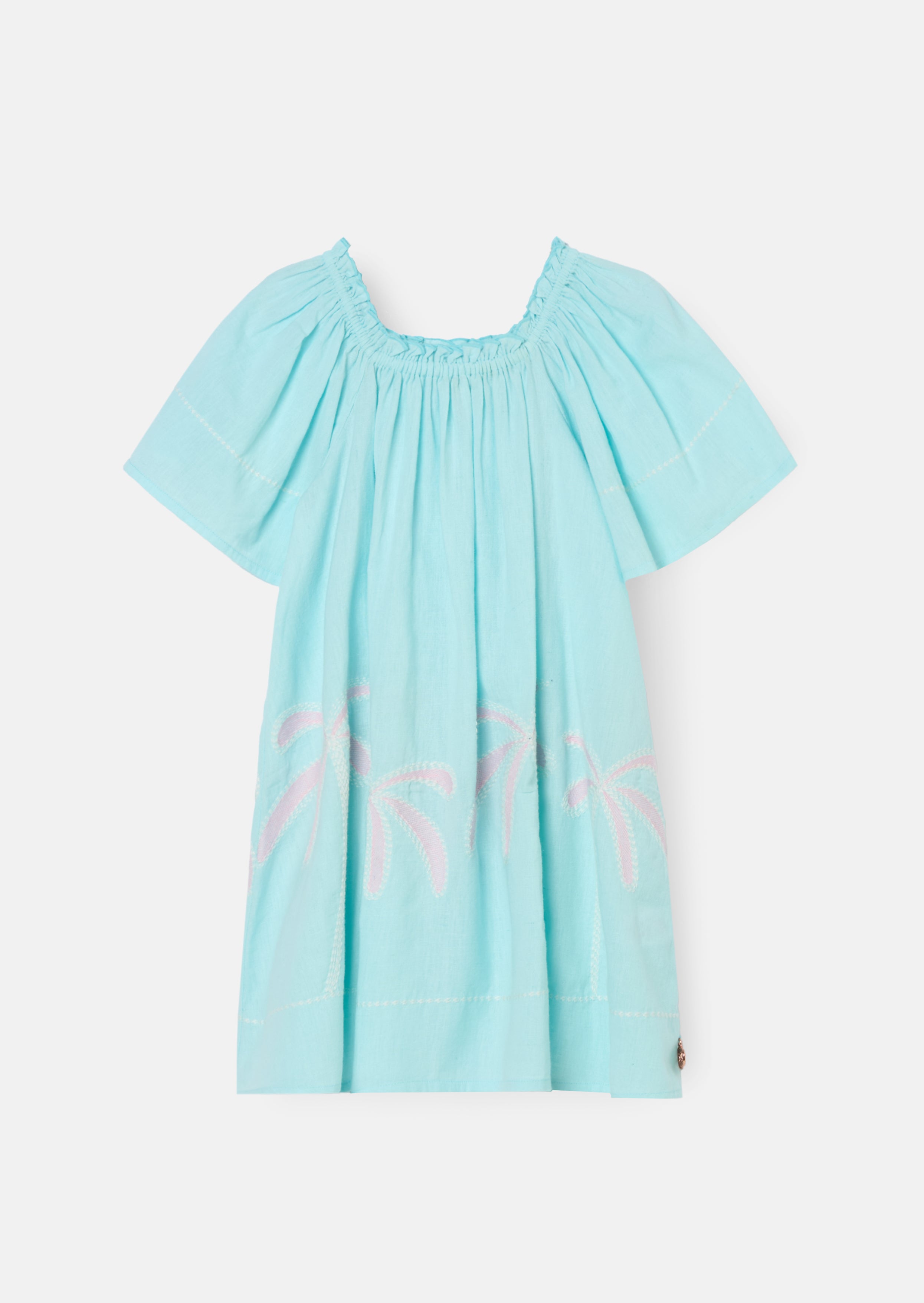 Paloma Blue Embroidered Hem Swing Dress Blue