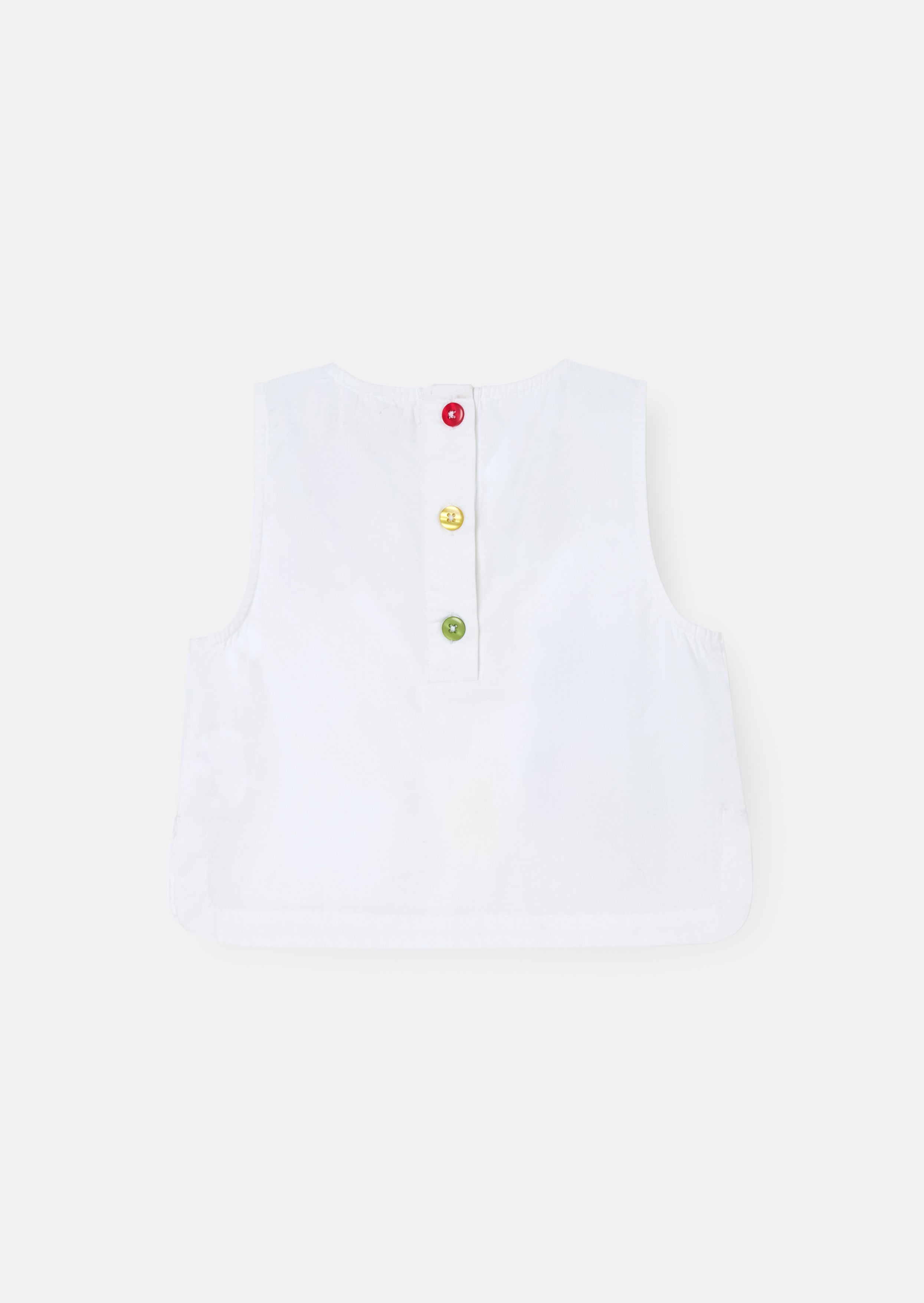 Emmie White Embroidered Shell Top White