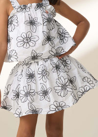 Maya White Embroidered Woven Skort
