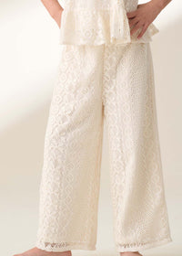 Kinsley Cream Jersey Crochet Trousers