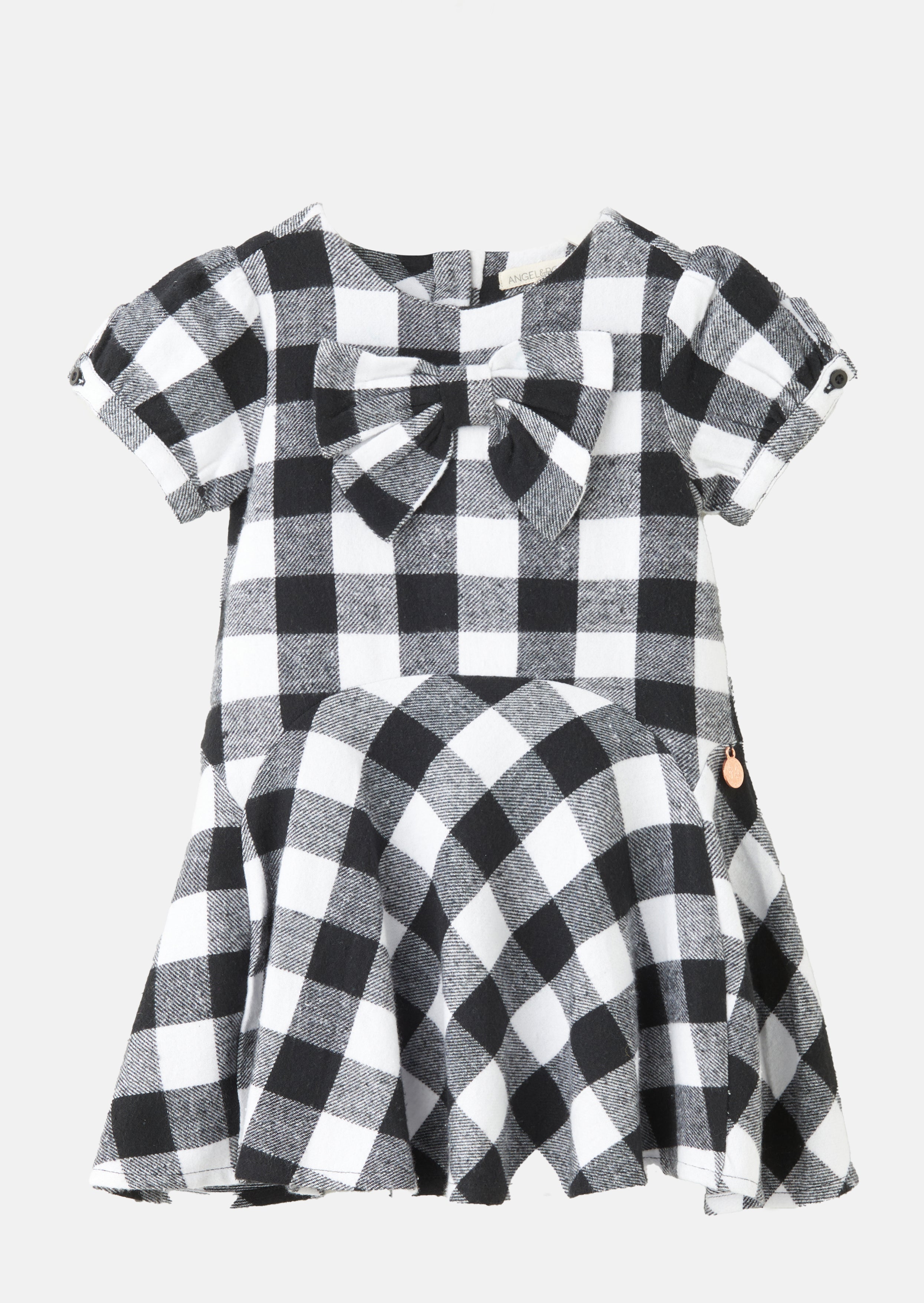 Baby Girl Checked Black and White Dress