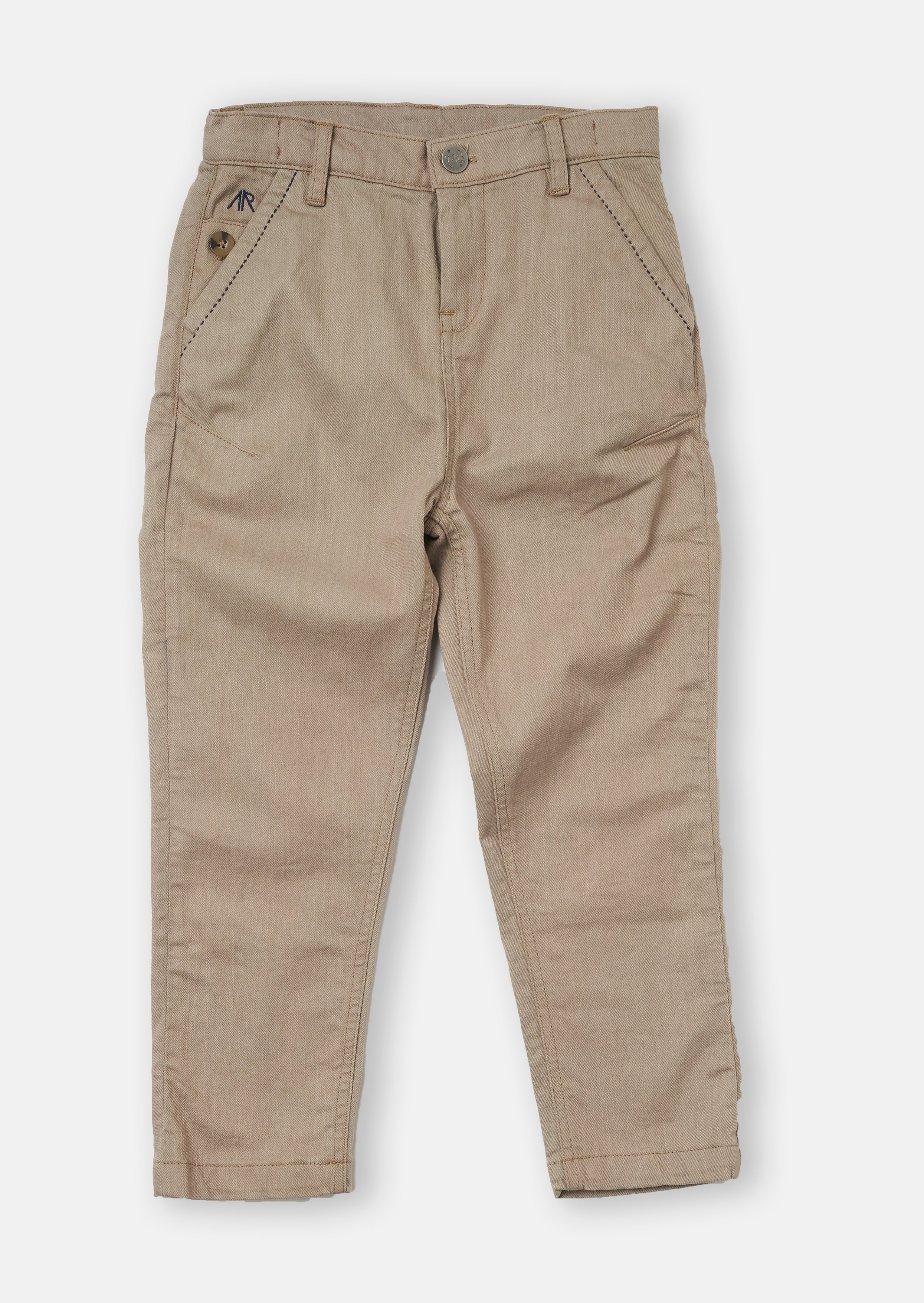 Boys Smart Cotton Brown Pants