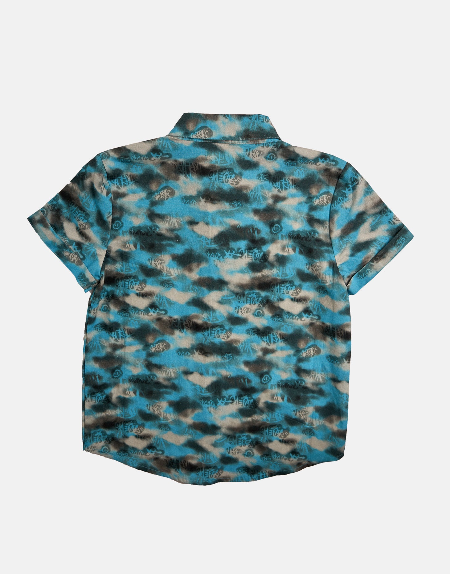 Boys Camo Printed Half Sleeves Sky Blue Shirt