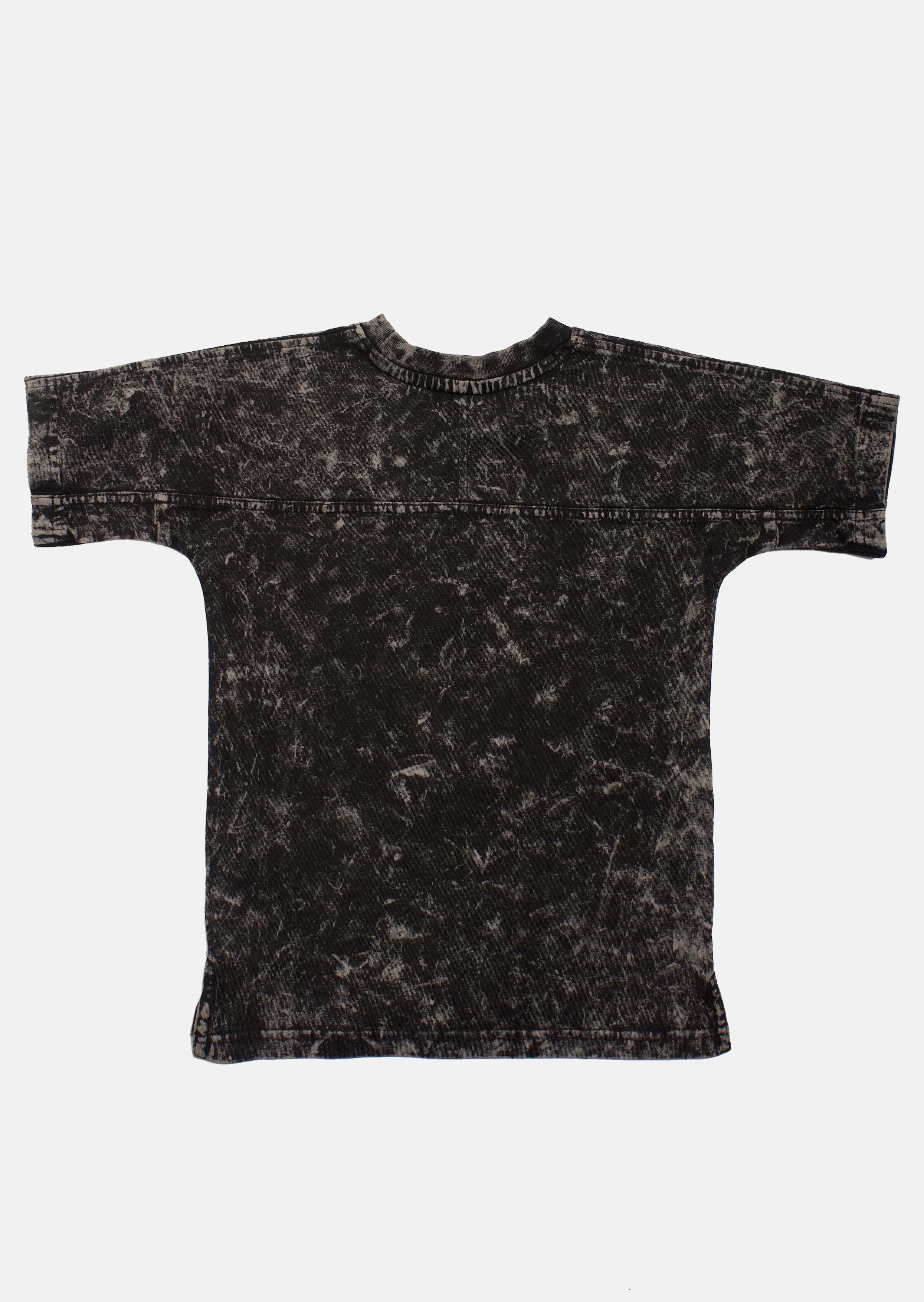 Boys Acid Wash Round Neck Black T-Shirt