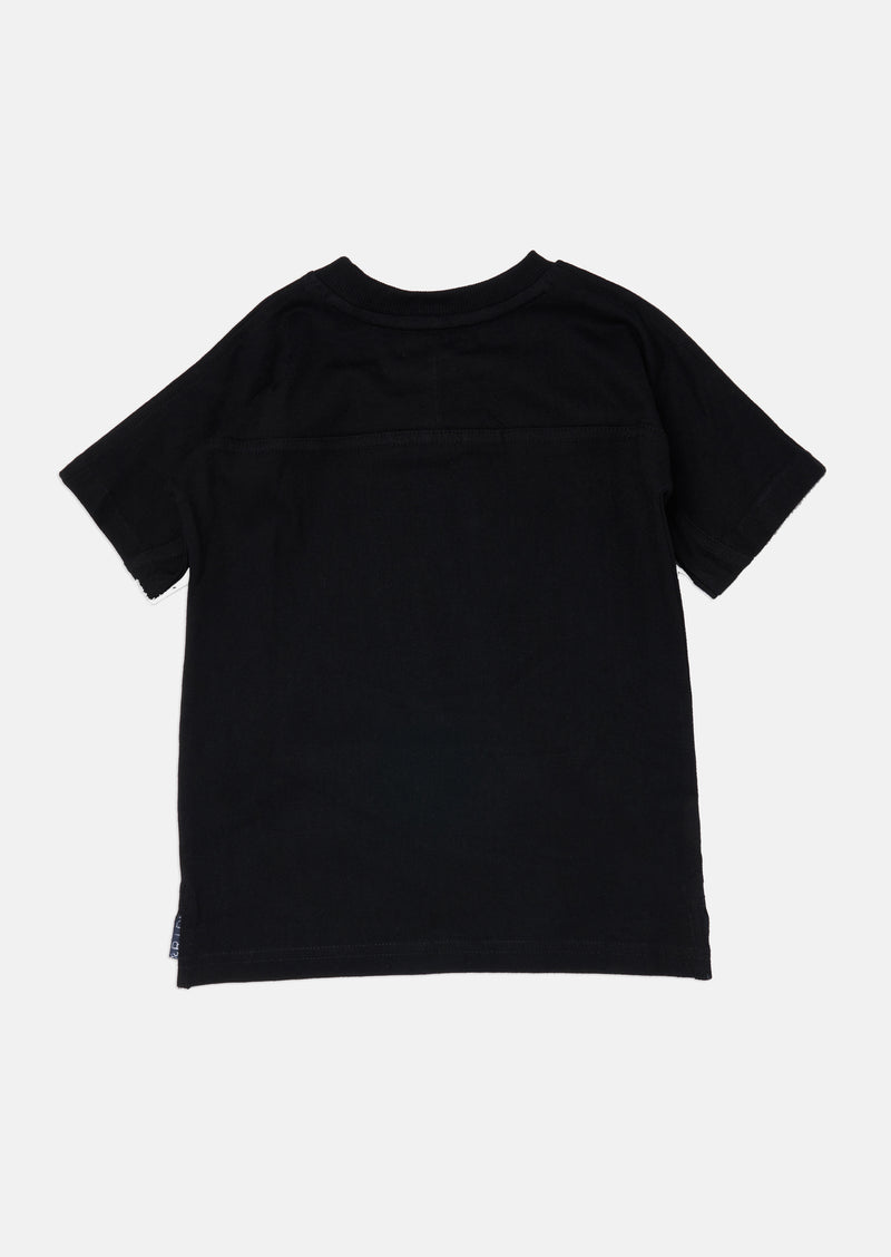 Boys Brand Slogan Printed Black T-Shirt