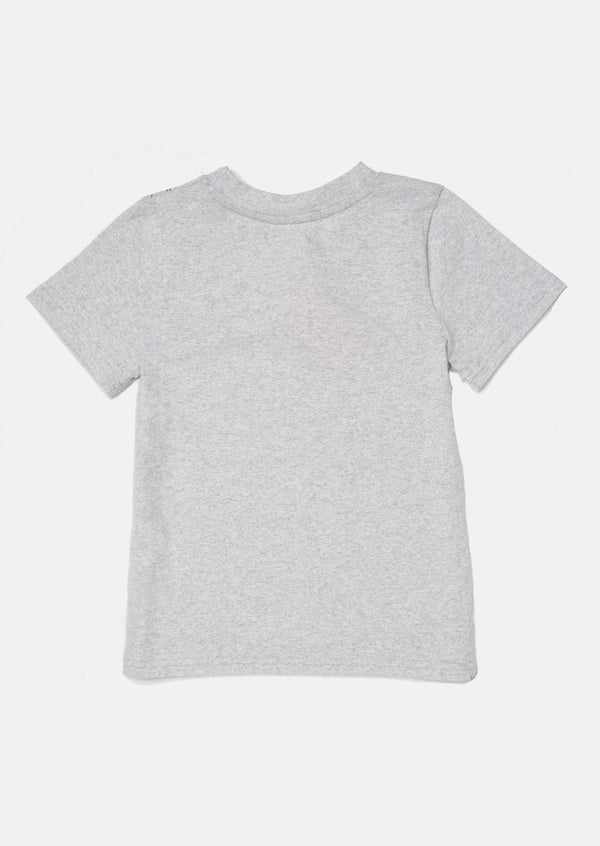 Boys Cotton Grey T-Shirt with Paint Splatter Print