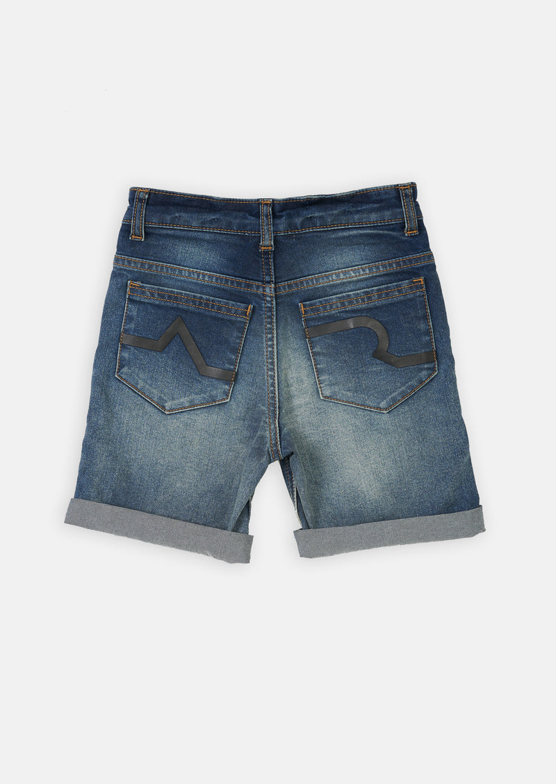 Boys Branded Blue Denim Shorts