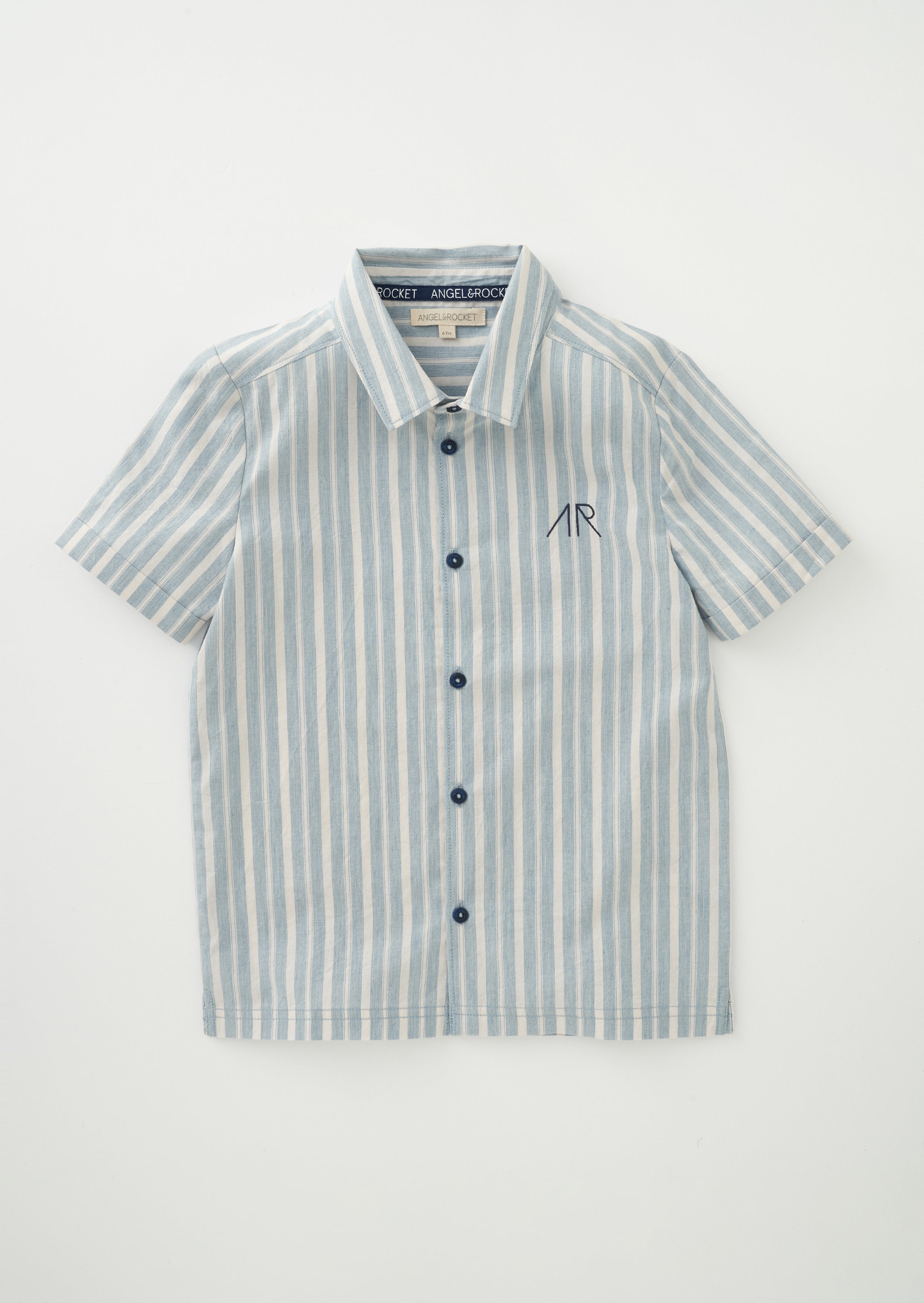 Boys Classic Blue Striped Half Sleeves Smart Shirt