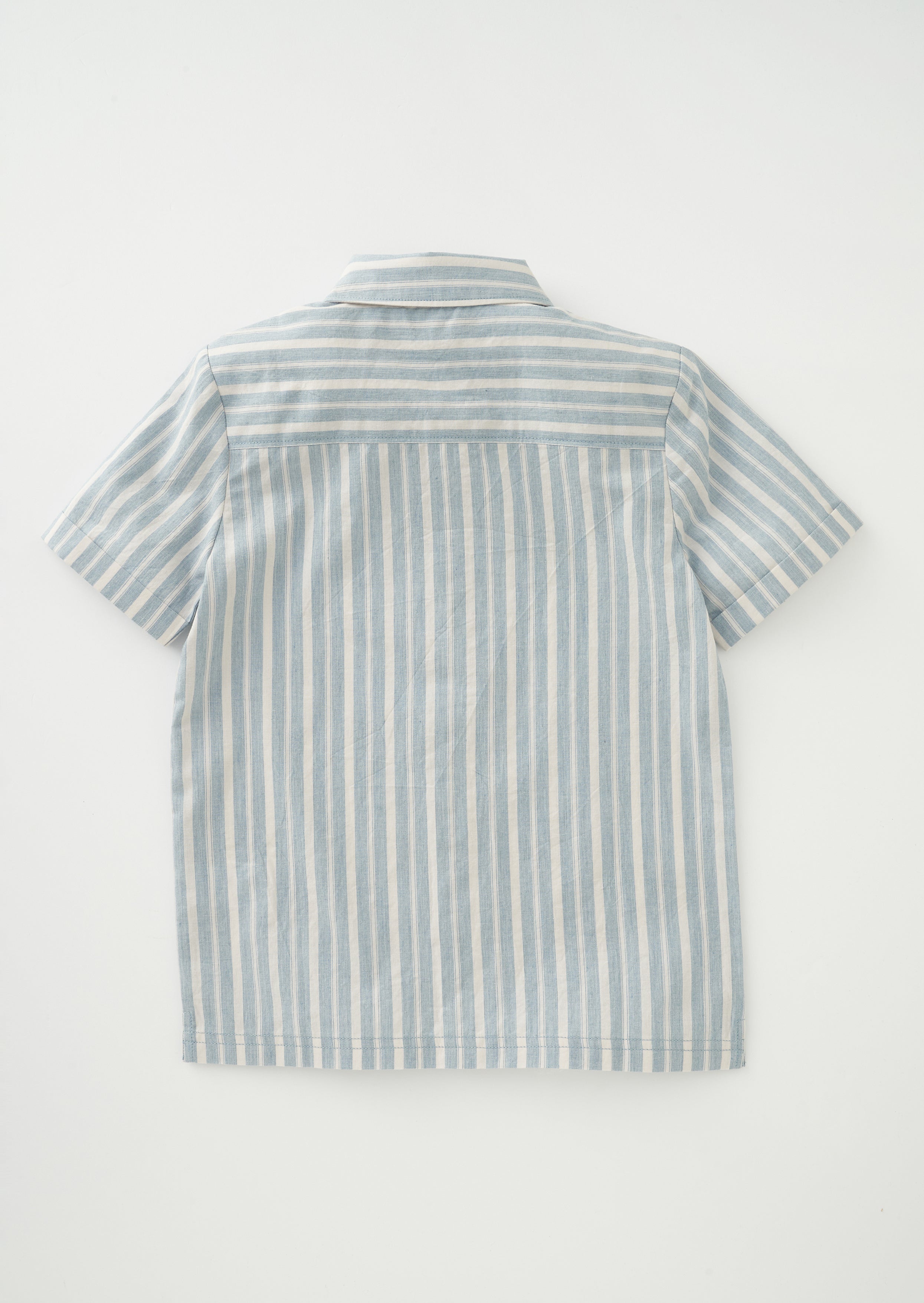 Boys Classic Blue Striped Half Sleeves Smart Shirt