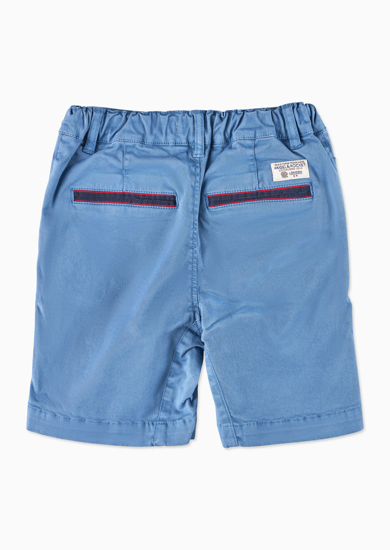 Boys Solid Blue Cotton Shorts
