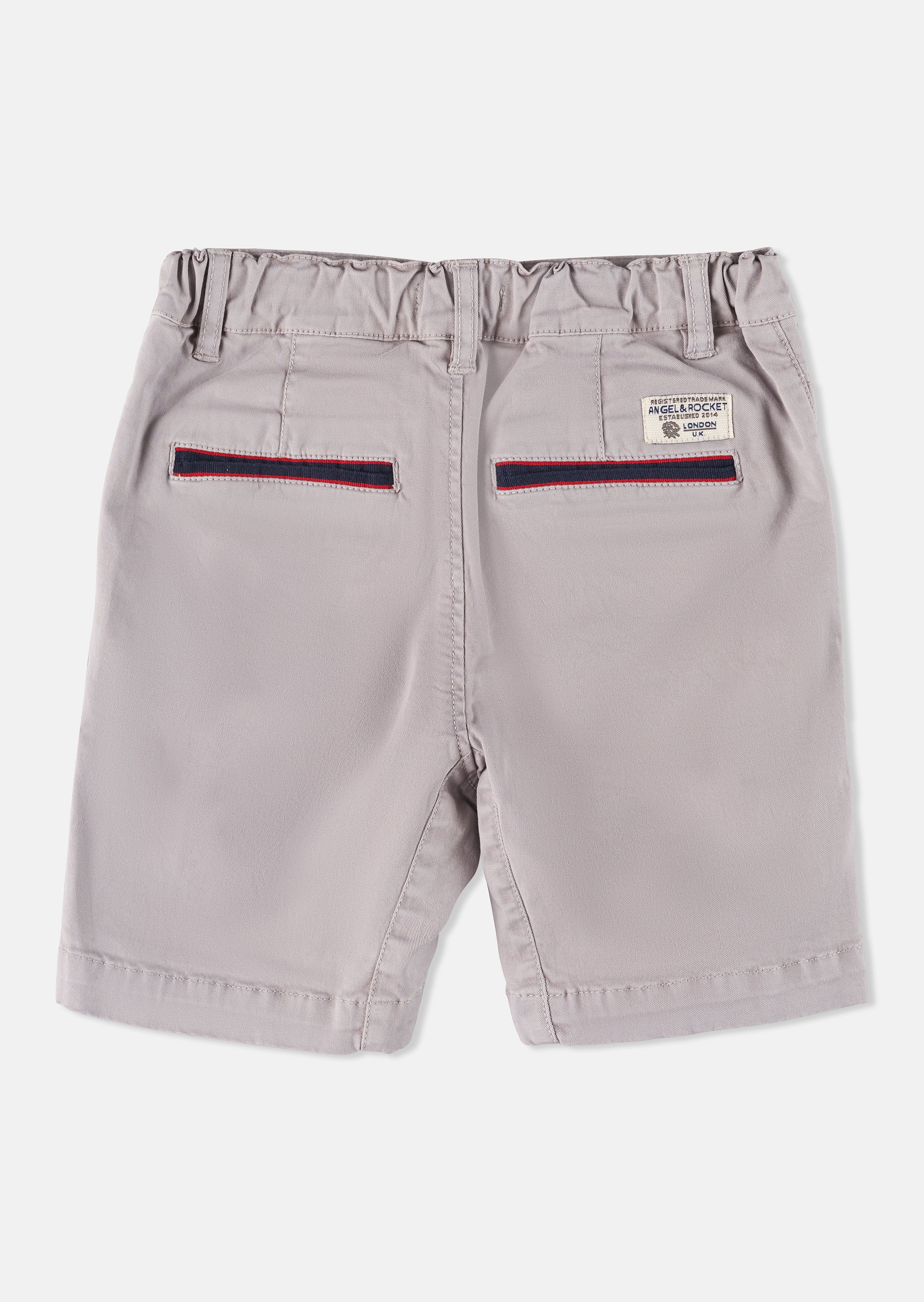 Boys Solid Cotton Grey Shorts