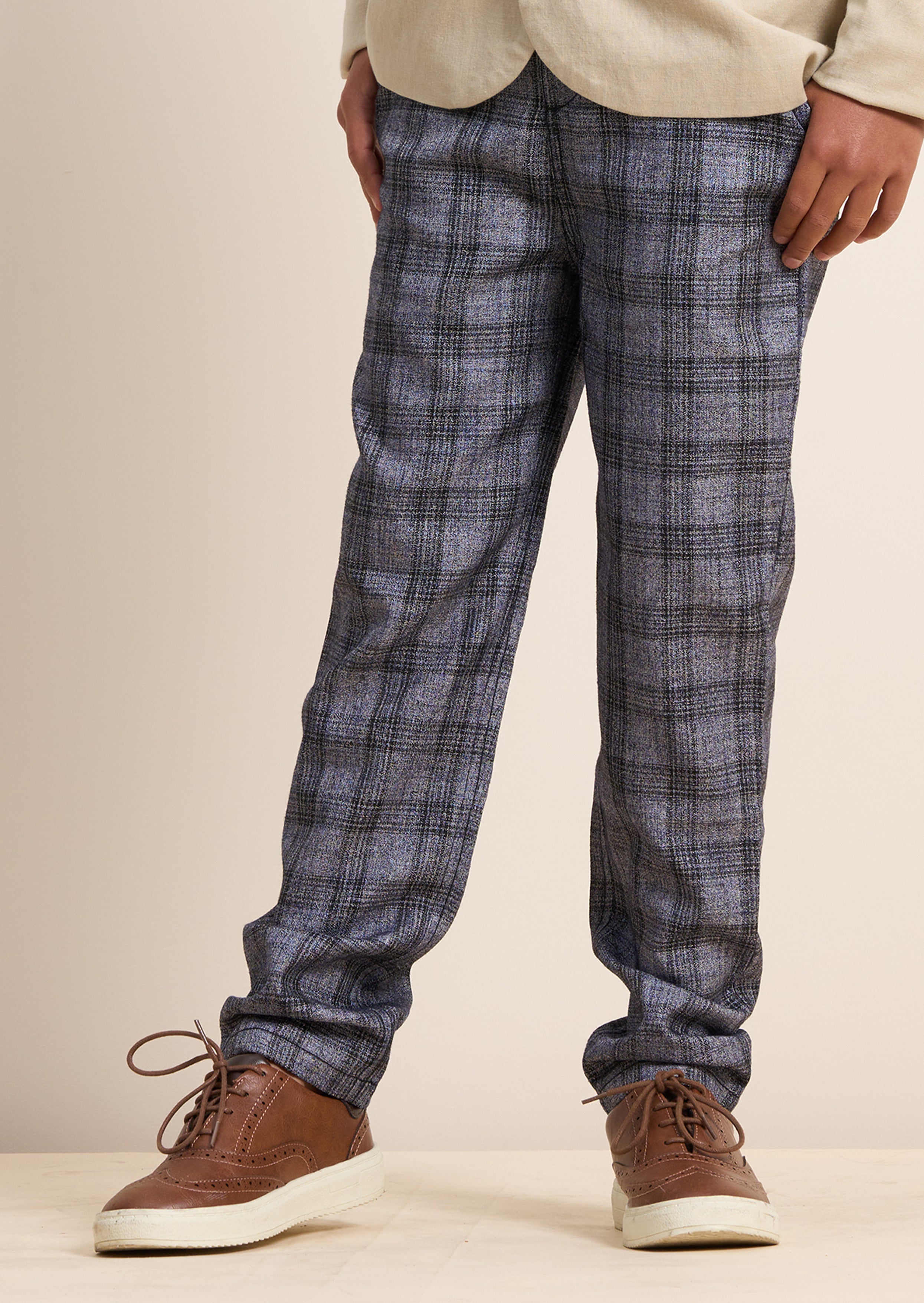 Phoenix Blue Check Smart Trouser