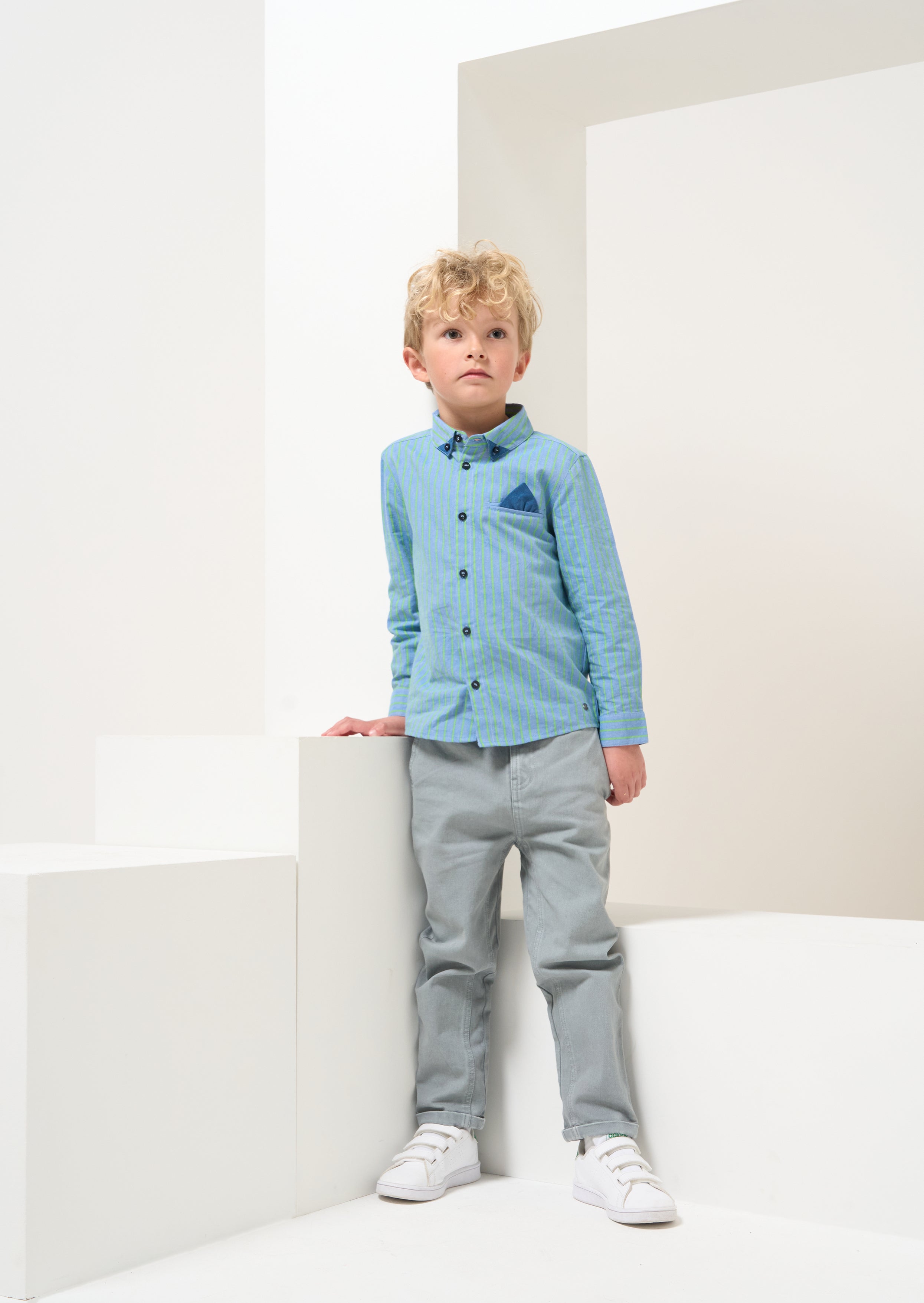 Boys Grey Elasticated Waist Smart Chino Pants