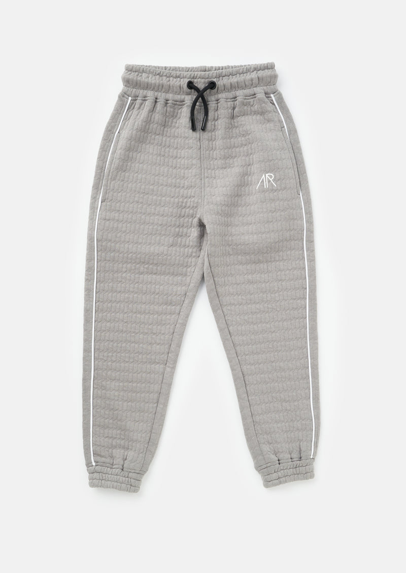 Boys Solid Grey Elasticated Waist Joggers