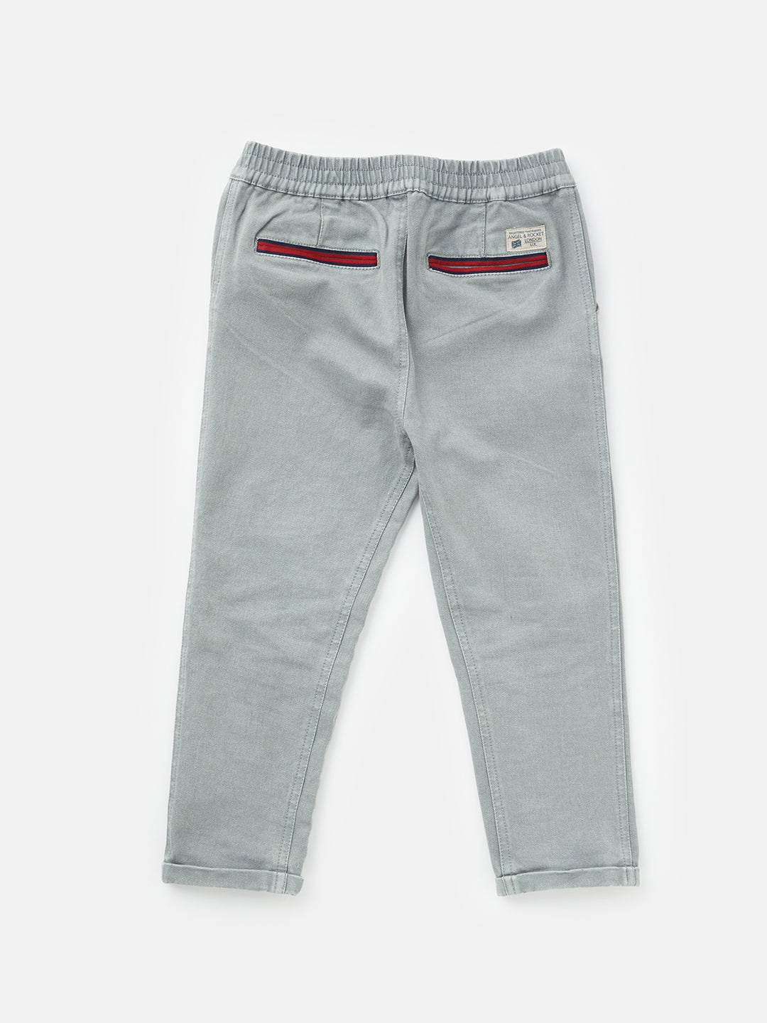 Boys Grey Elasticated Waist Smart Chino Pants