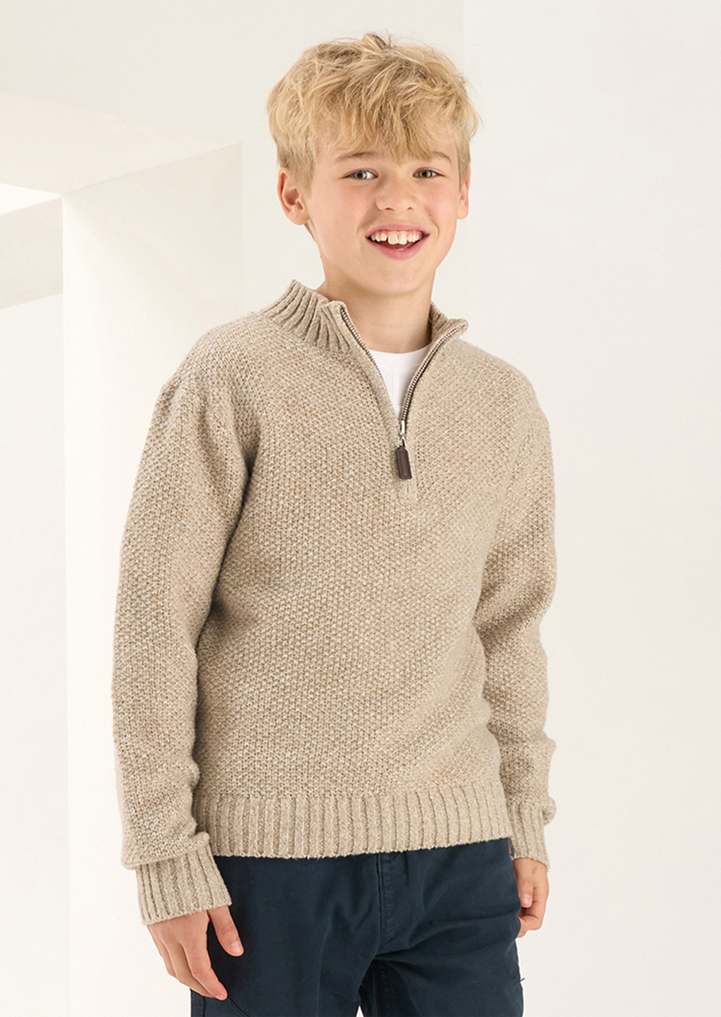 Ben Beige Funnel Knit