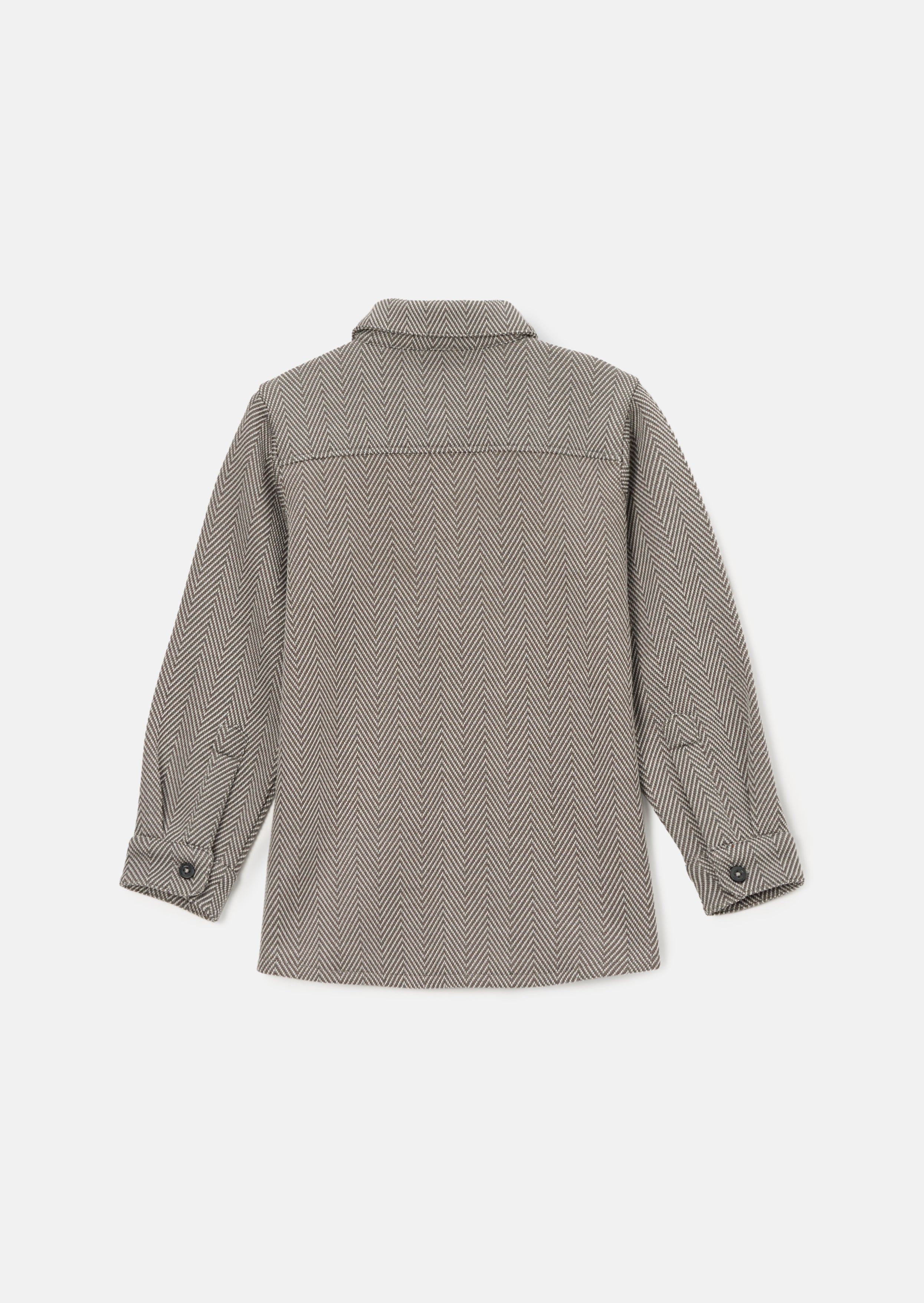 Henry Grey Herringbone Textured Shirt