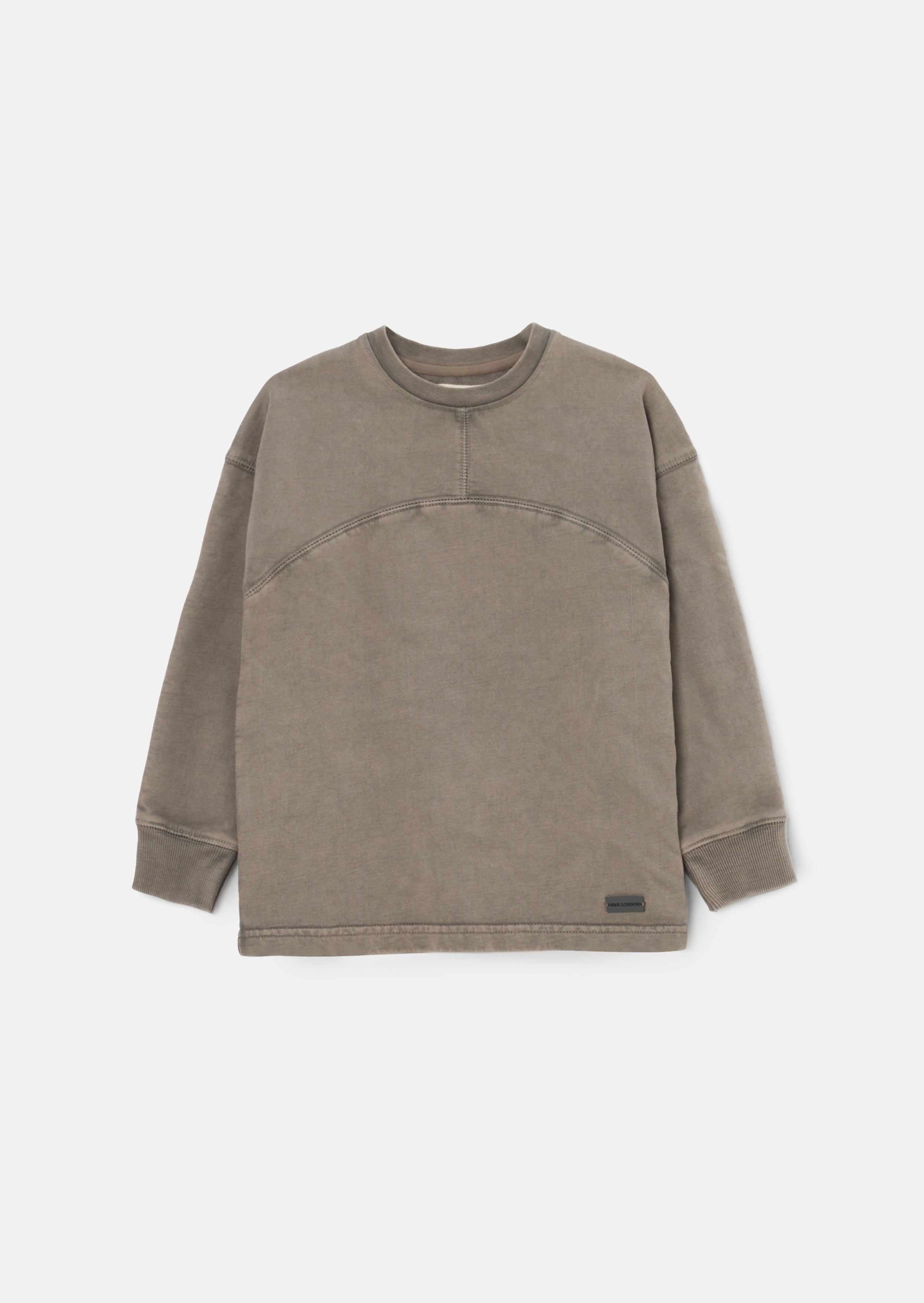 Evan Taupe Long Sleeve Washed Graphic Tee