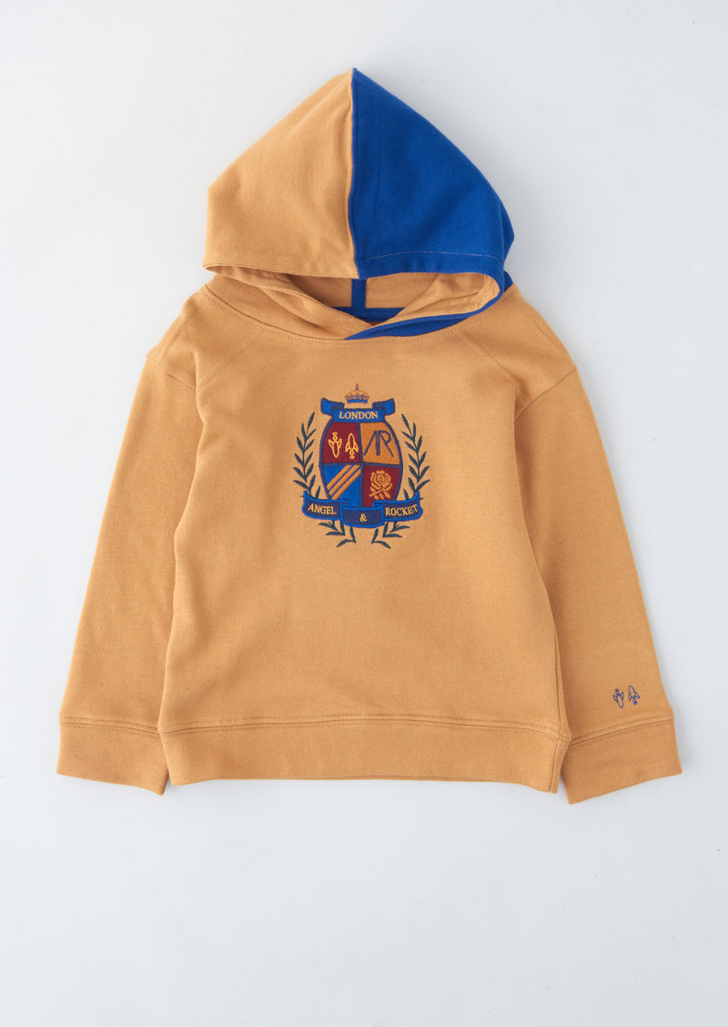 Baby Boy Brand Logo Embroidered Yellow Hoodie
