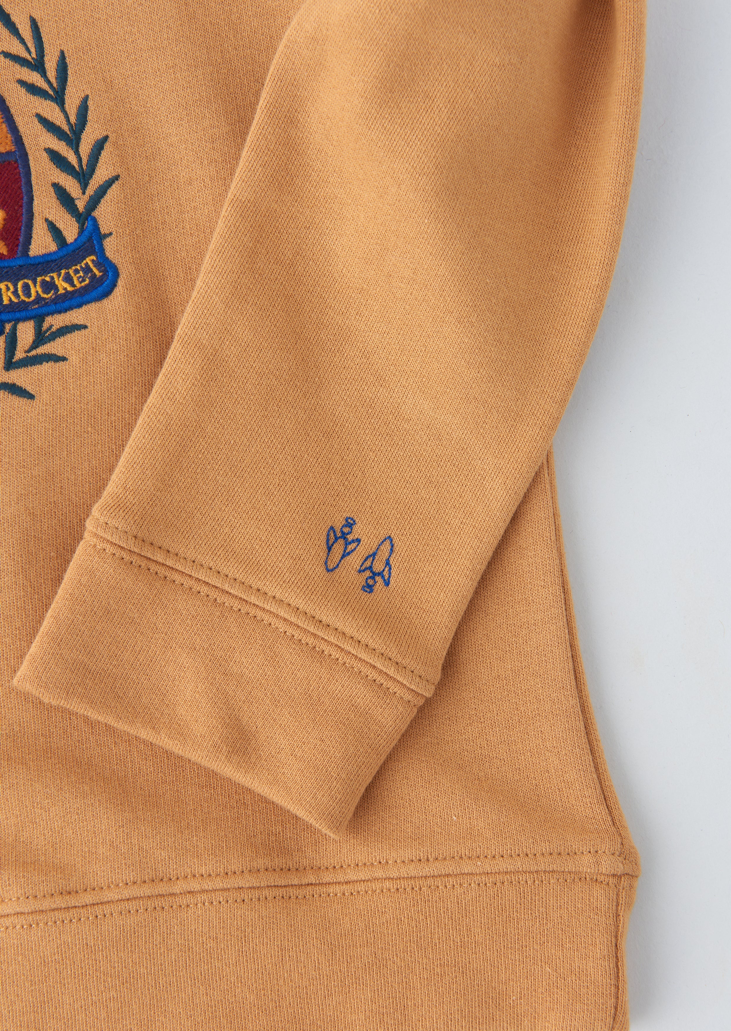 Baby Boy Brand Logo Embroidered Yellow Hoodie