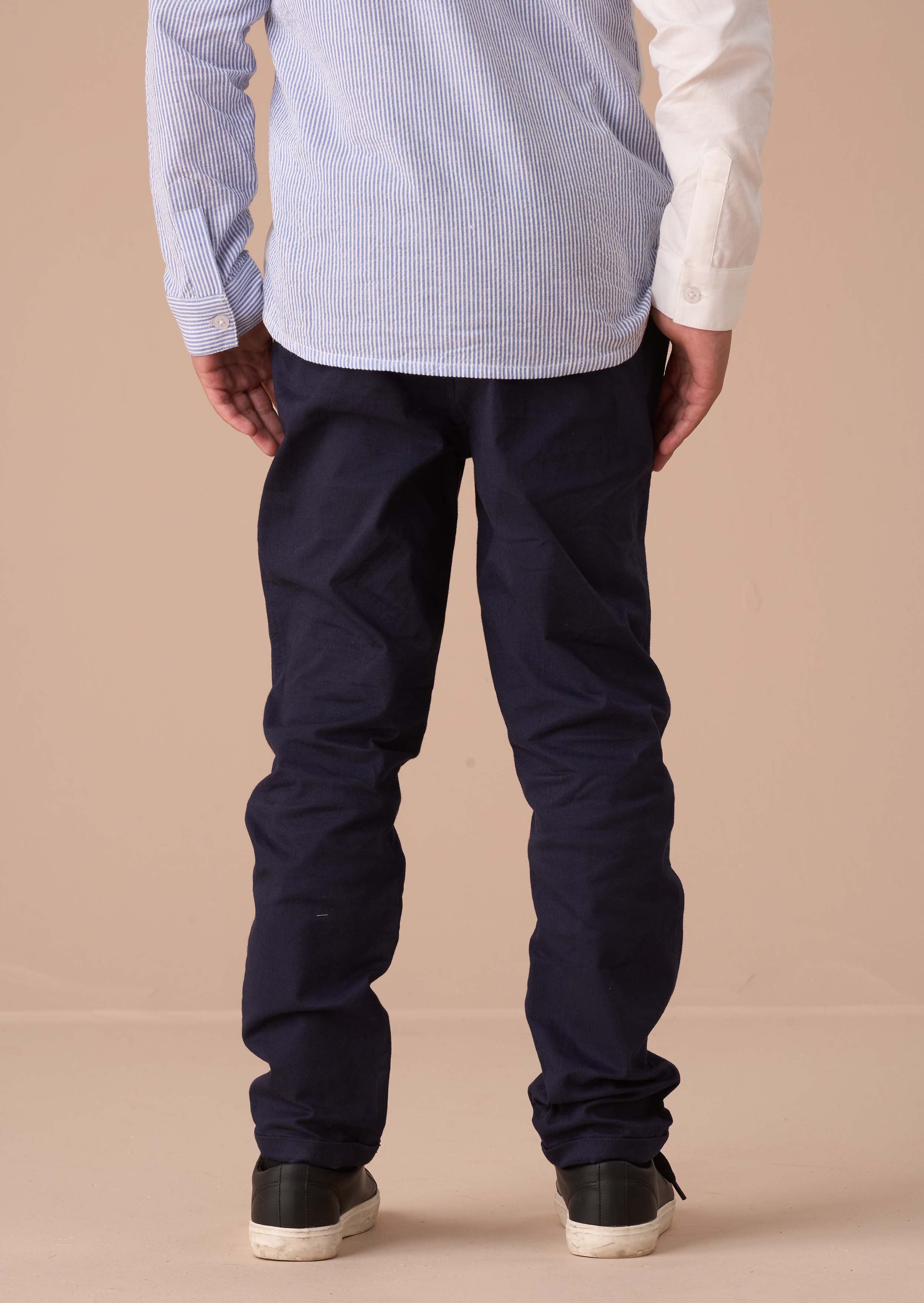 boys navy chino trousers