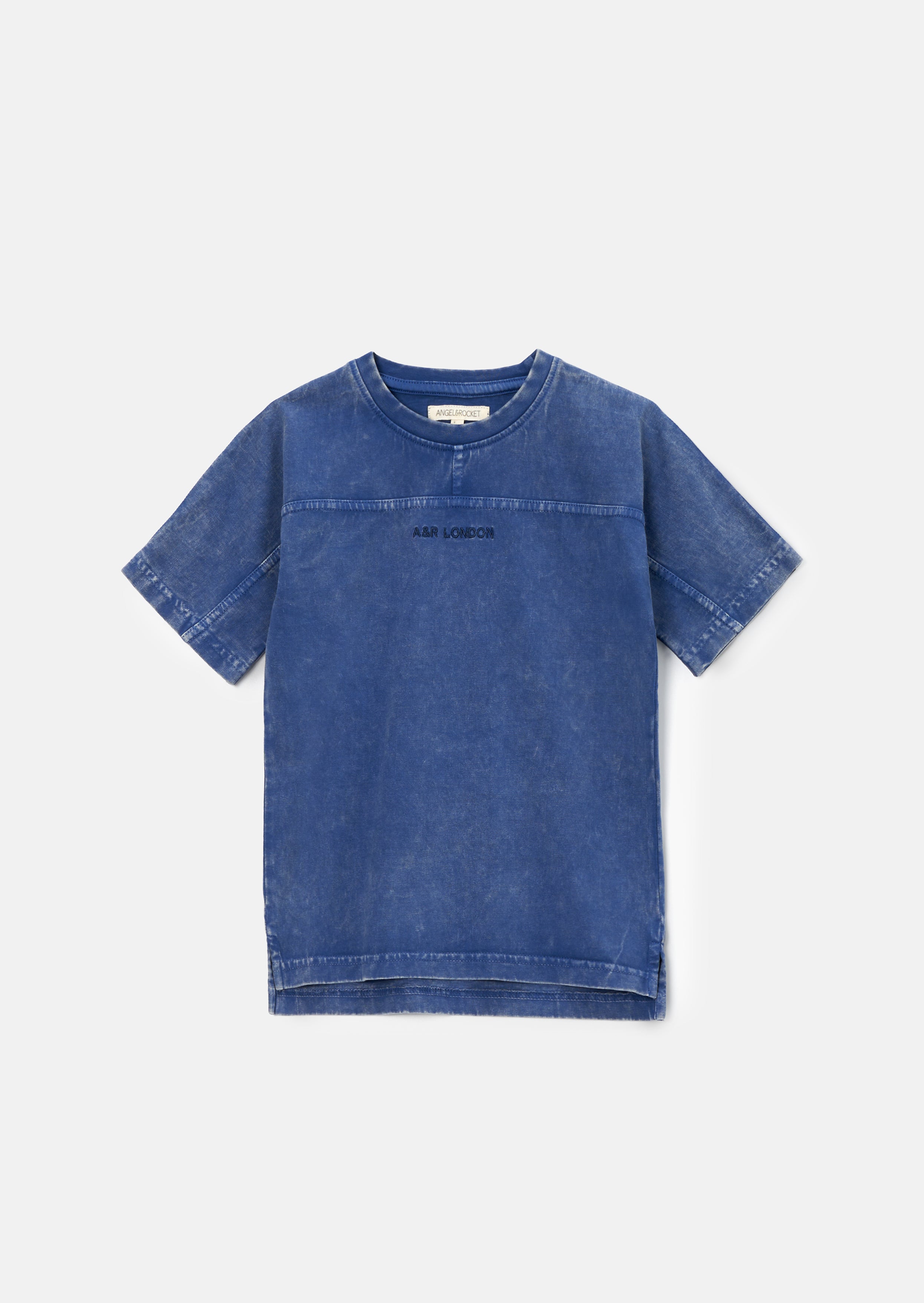 Evan Blue Yoke Detail Washed T Shirt