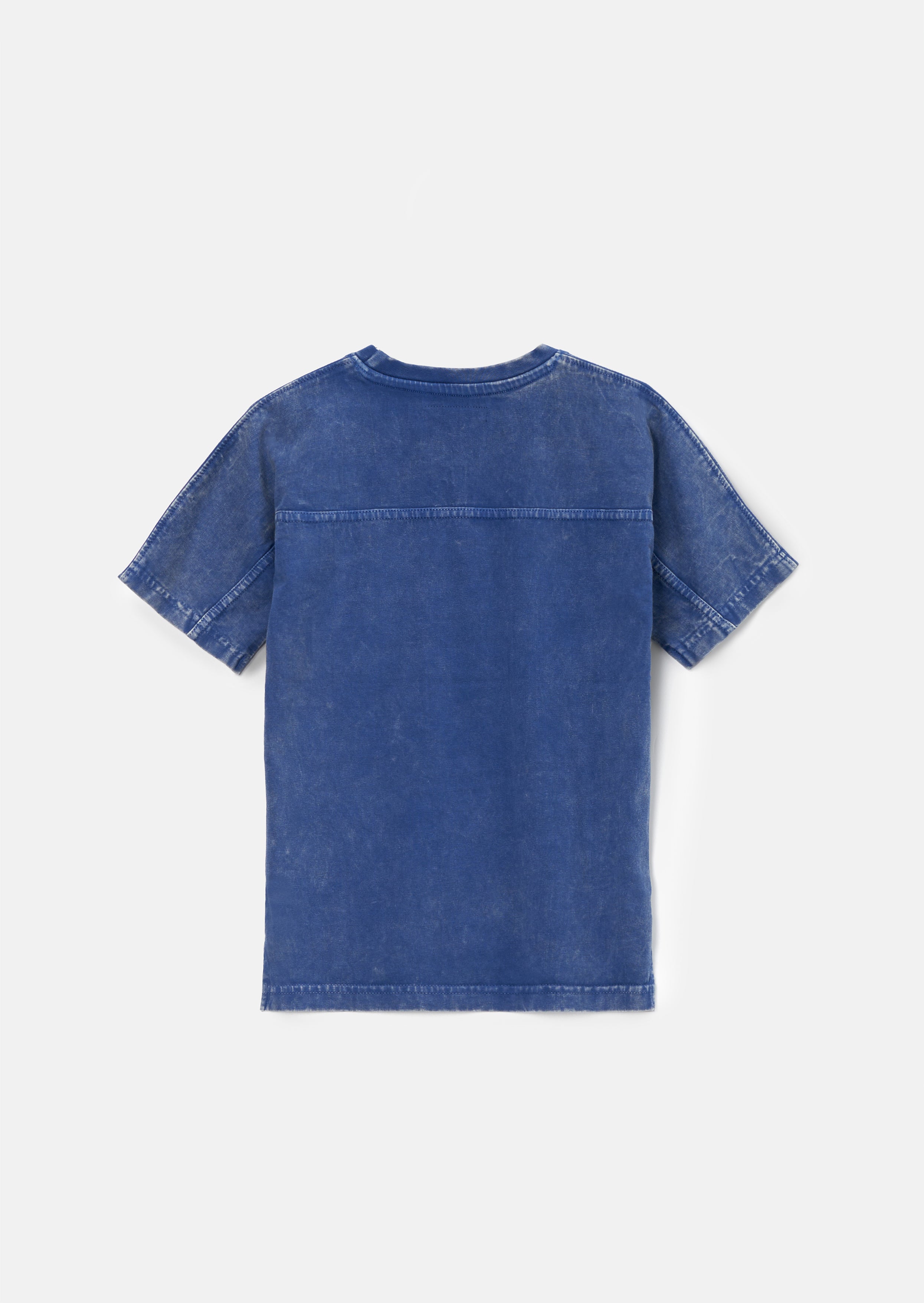 Evan Blue Yoke Detail Washed T Shirt