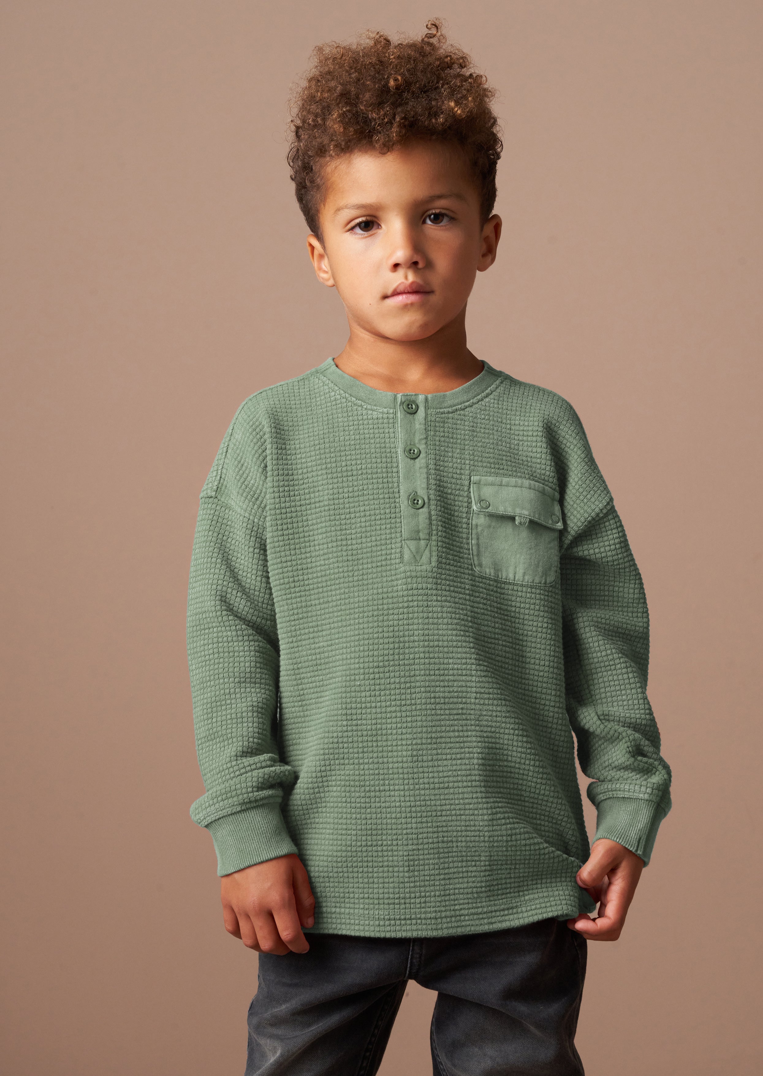 Evan Green Pocket Long Sleeve Green T-Shirt