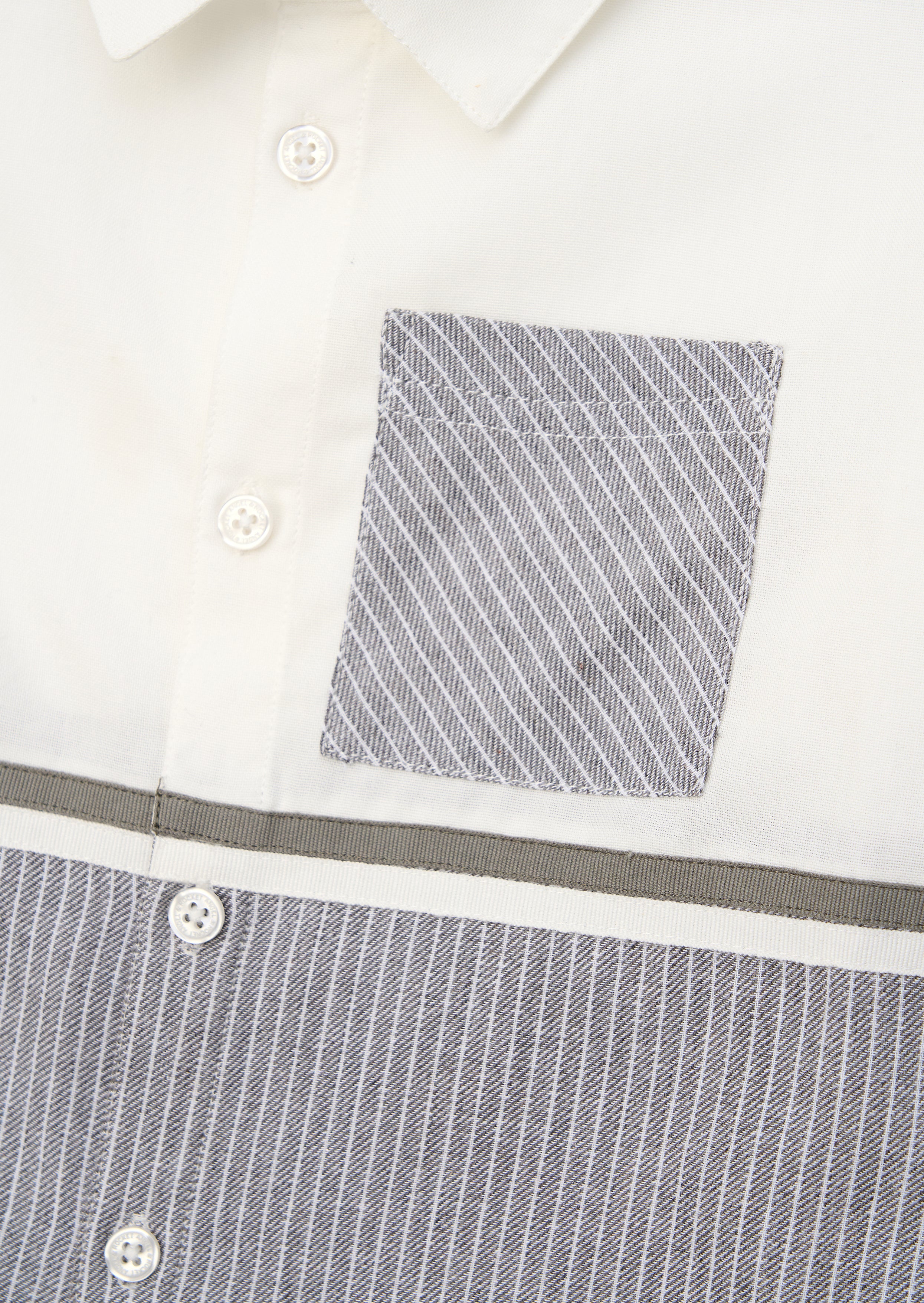 Hank Grey Textured Stripe Block Shirt