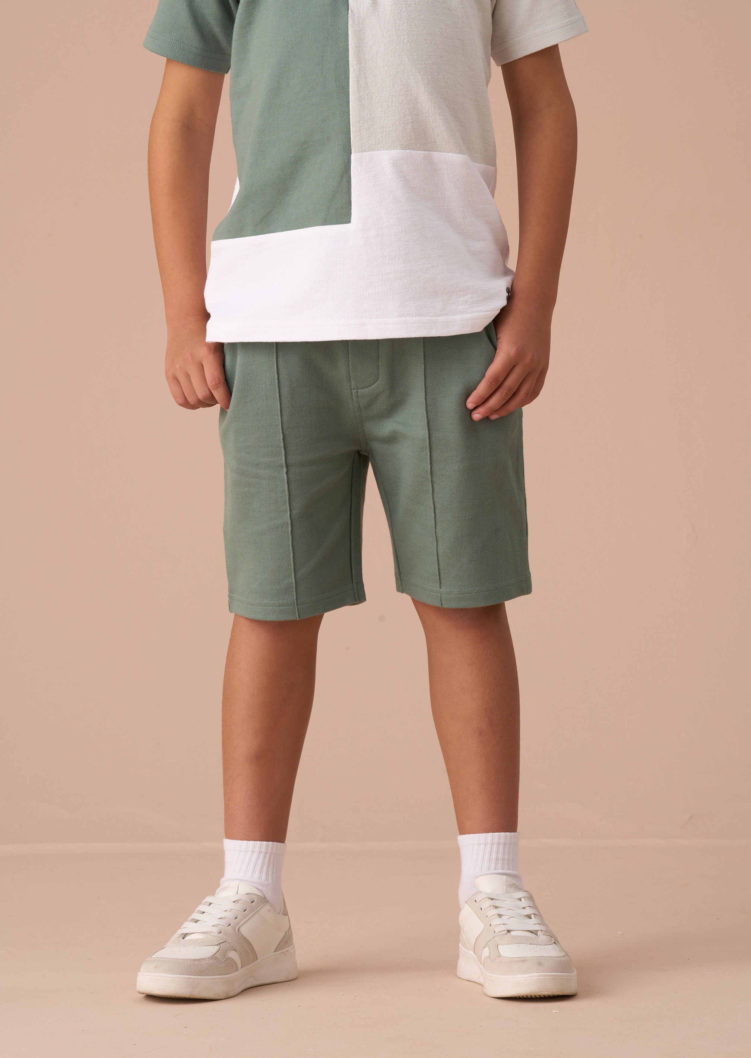 Kane Green Textured Smart Shorts