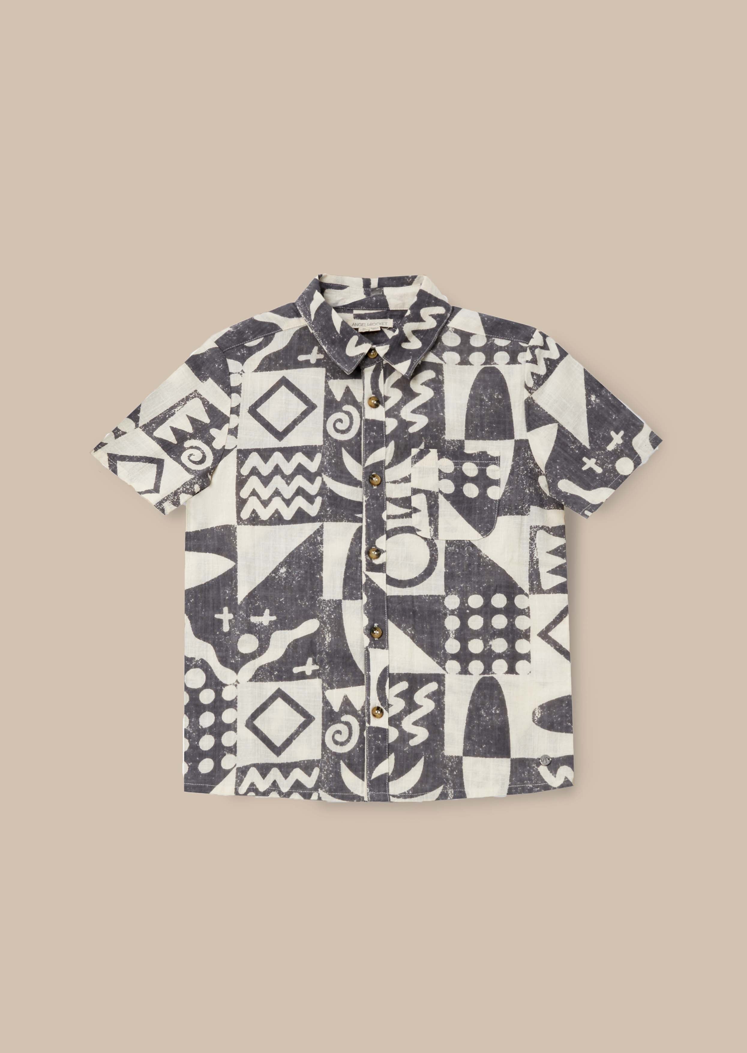 Bau Black Printed Holiday Shirt