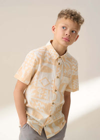 Bau Orange Printed Holiday Shirt